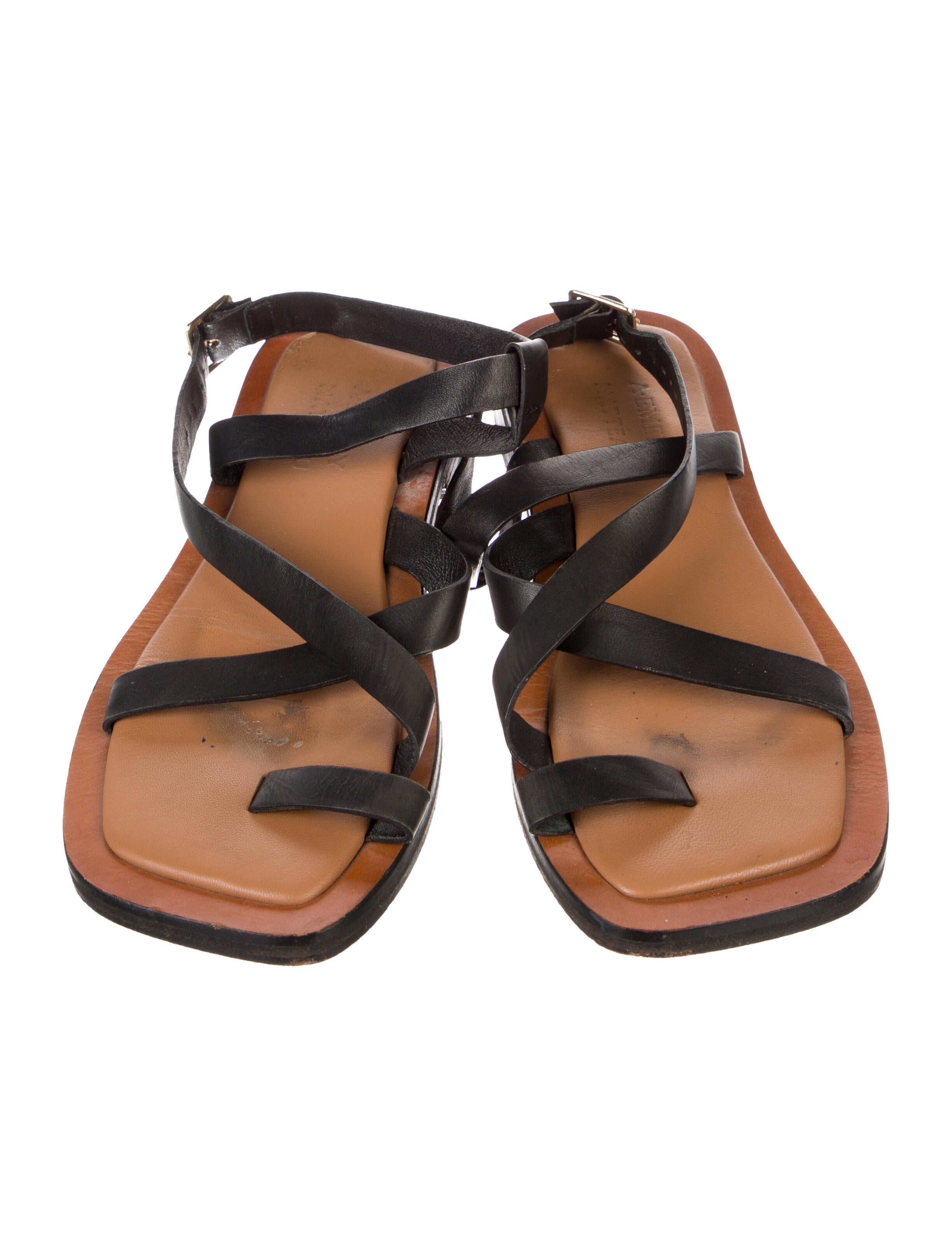 A.Emery Leather Colorblock Pattern Sandals