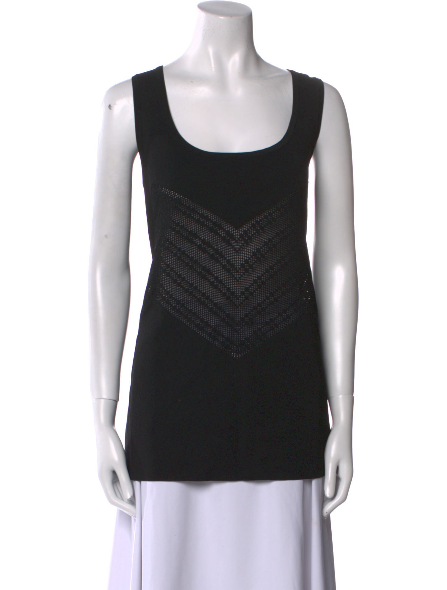 A.Emery Colorblock Pattern Scoop Neck Top