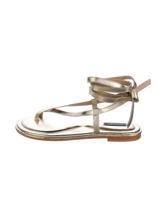 A.Emery Leather T-Strap Sandals