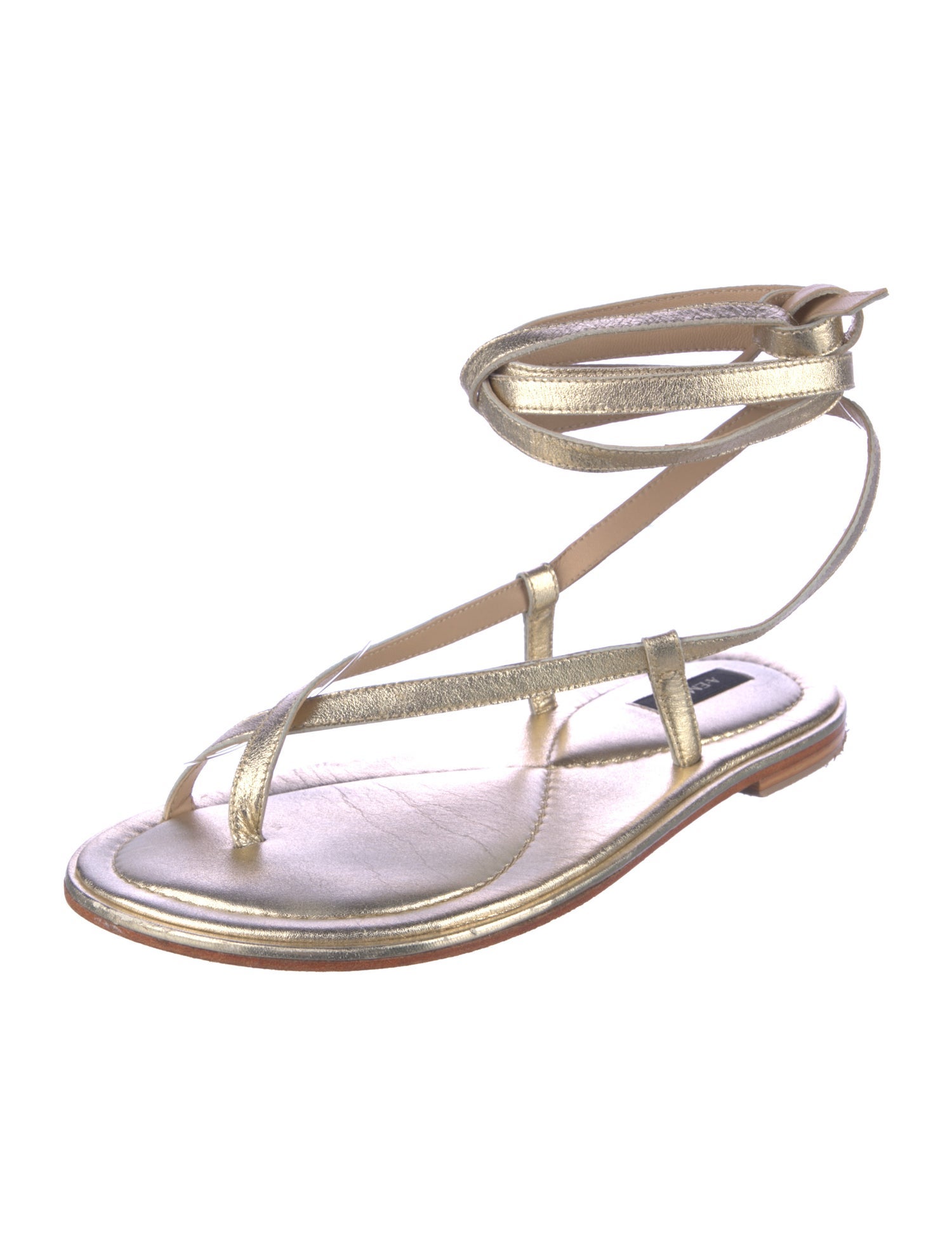 A.Emery Leather T-Strap Sandals