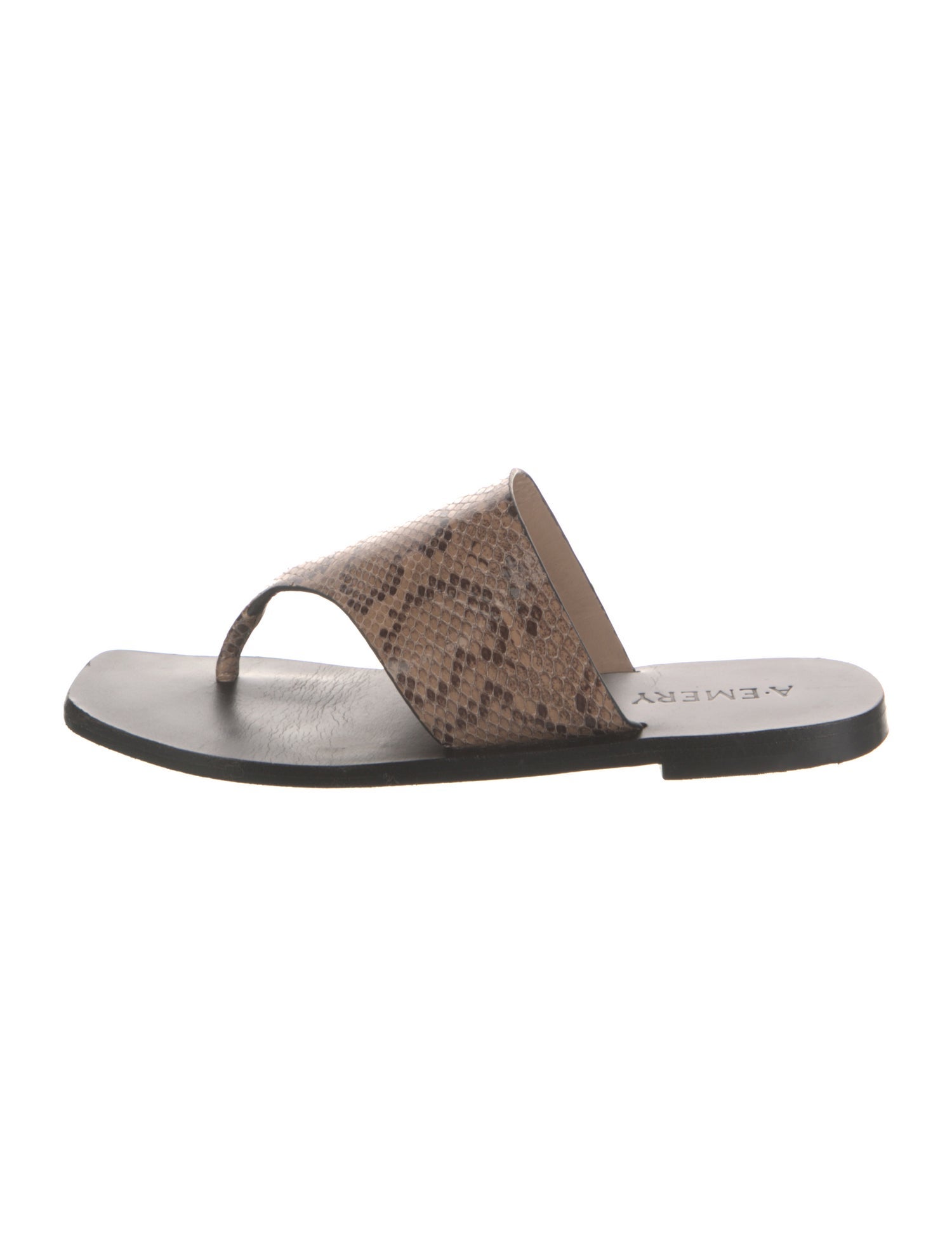 A.Emery Leather Animal Print Slides