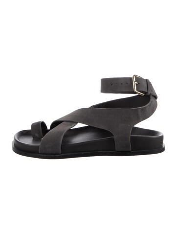 Pre-owned A.emery Leather Gladiator Sandals In Black