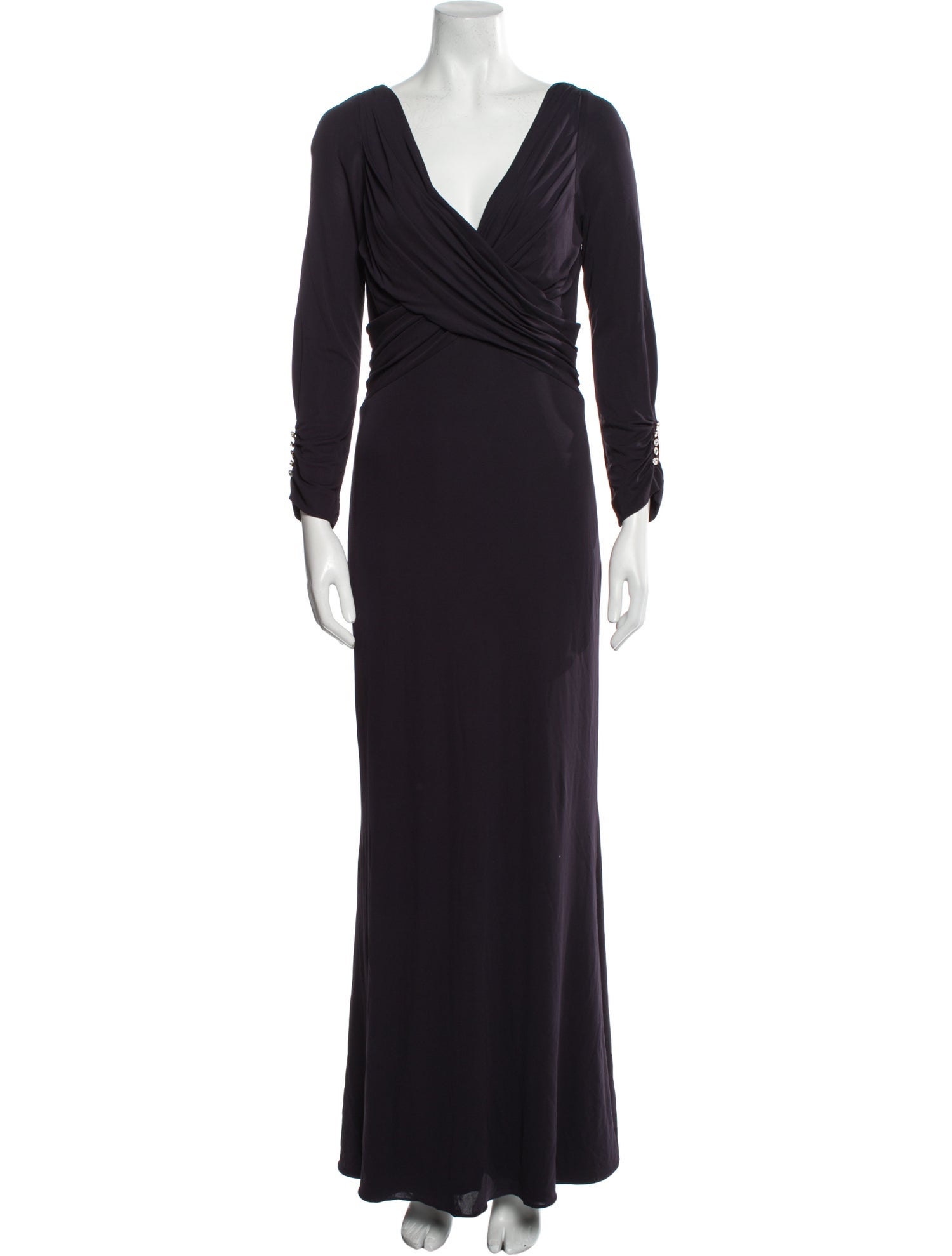 Amsale V-Neck Long Dress