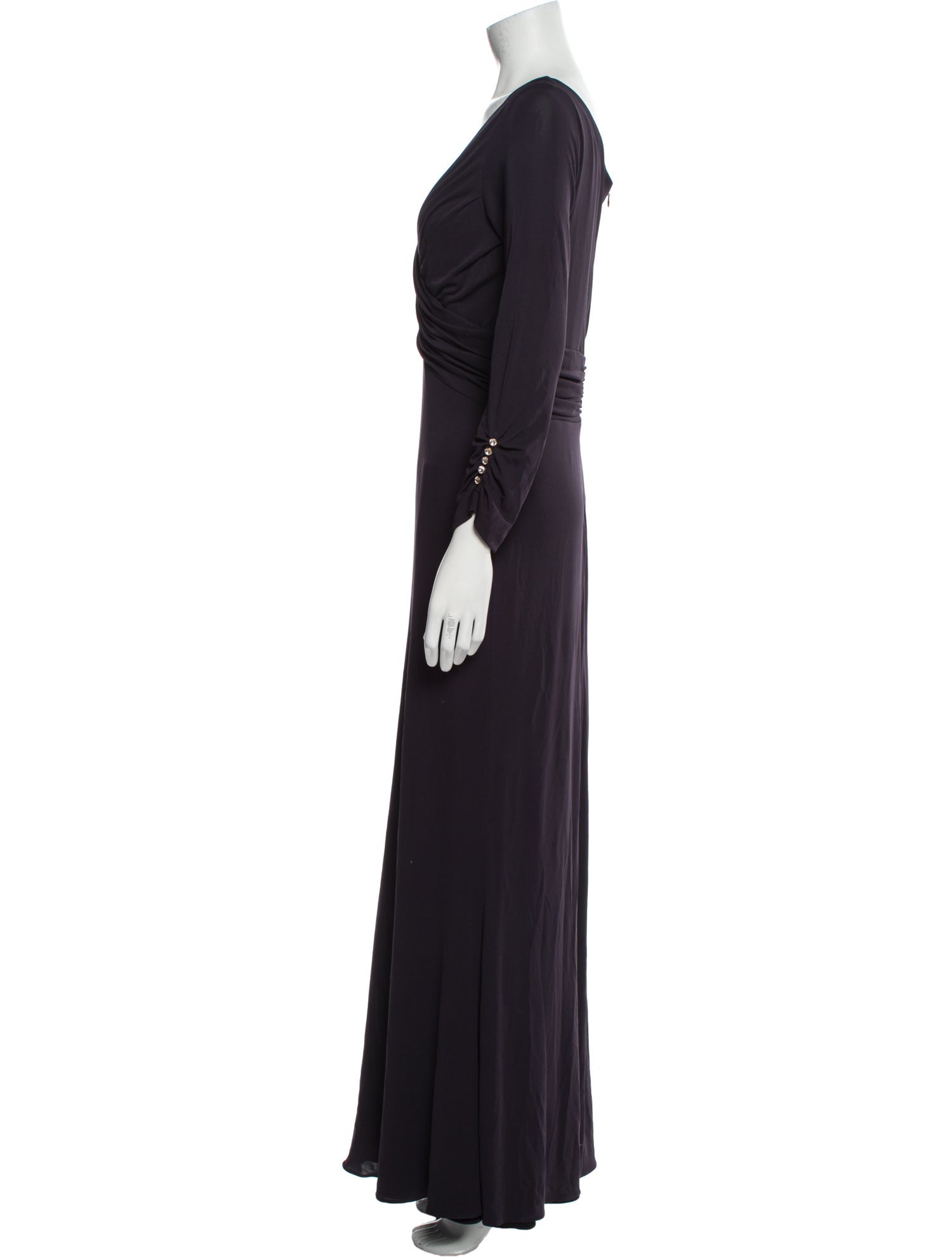 Amsale V-Neck Long Dress