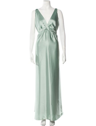 Amsale V-Neck Long Dress
