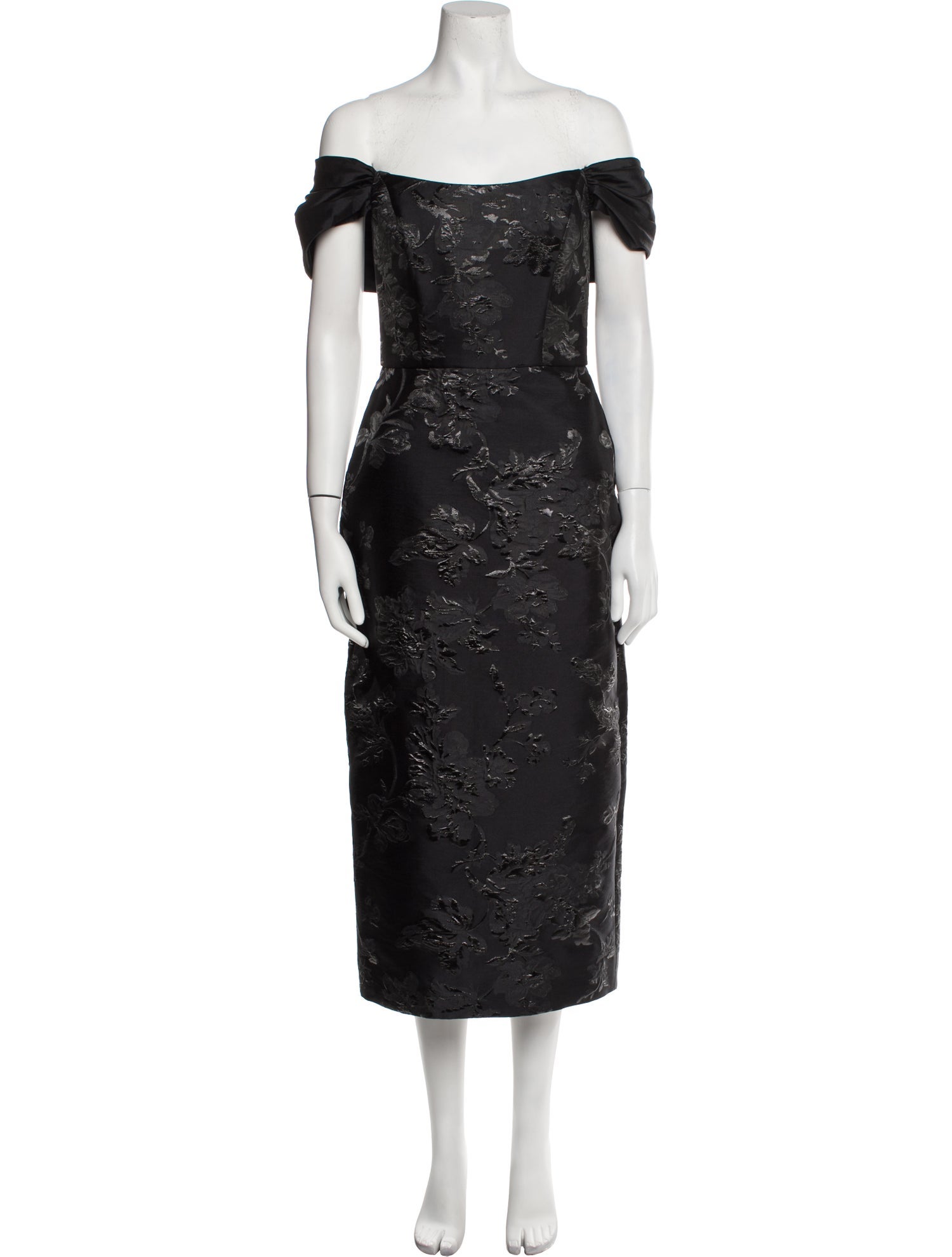 Amsale Floral Print Midi Length Dress