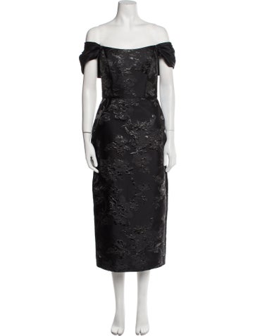 Amsale Dresses Floral Print Midi Length Dress US 4 | S