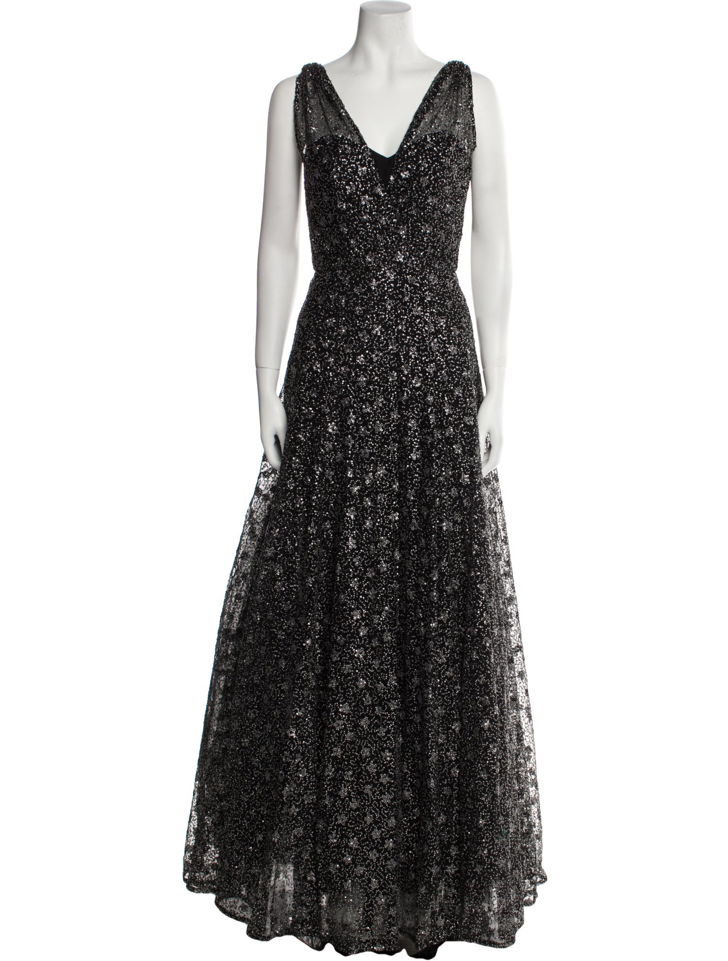 Amsale V-Neck Long Dress