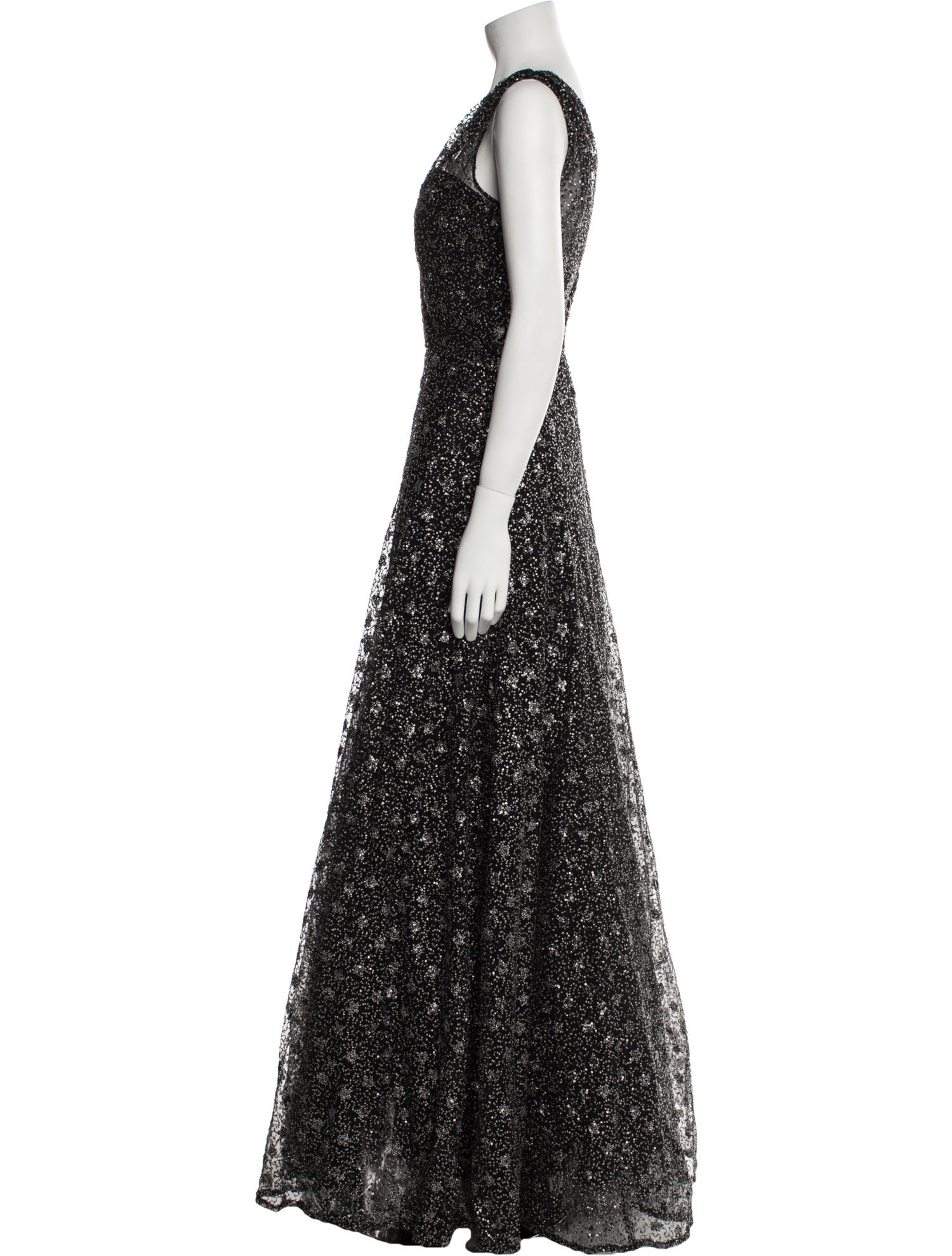 Amsale V-Neck Long Dress