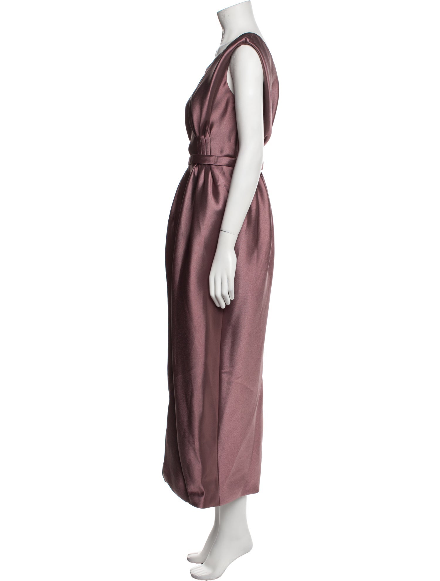 Amsale Scoop Neck Long Dress
