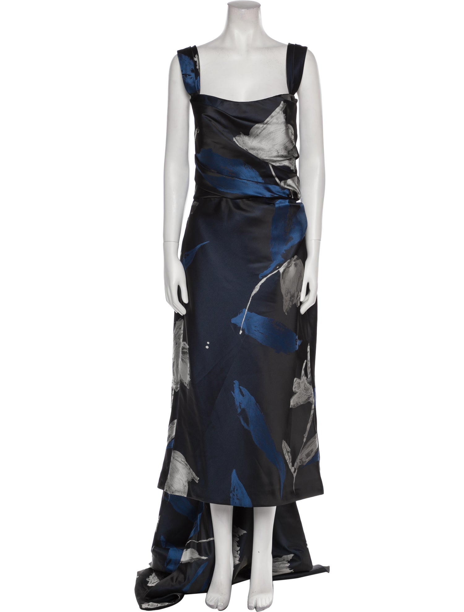 Amsale Printed Long Dress