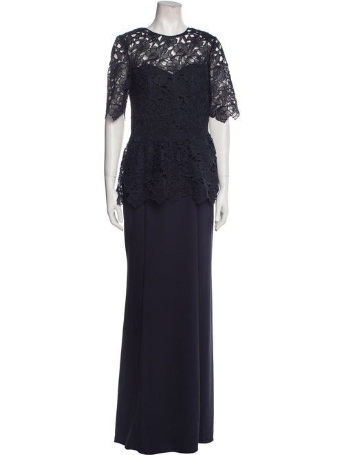 Amsale Lace Pattern Long Dress