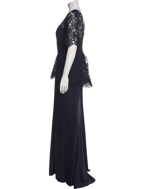 Amsale Lace Pattern Long Dress