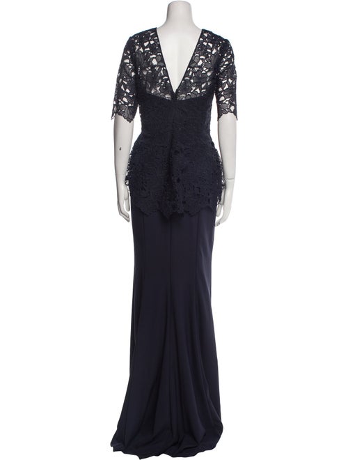 Amsale Lace Pattern Long Dress