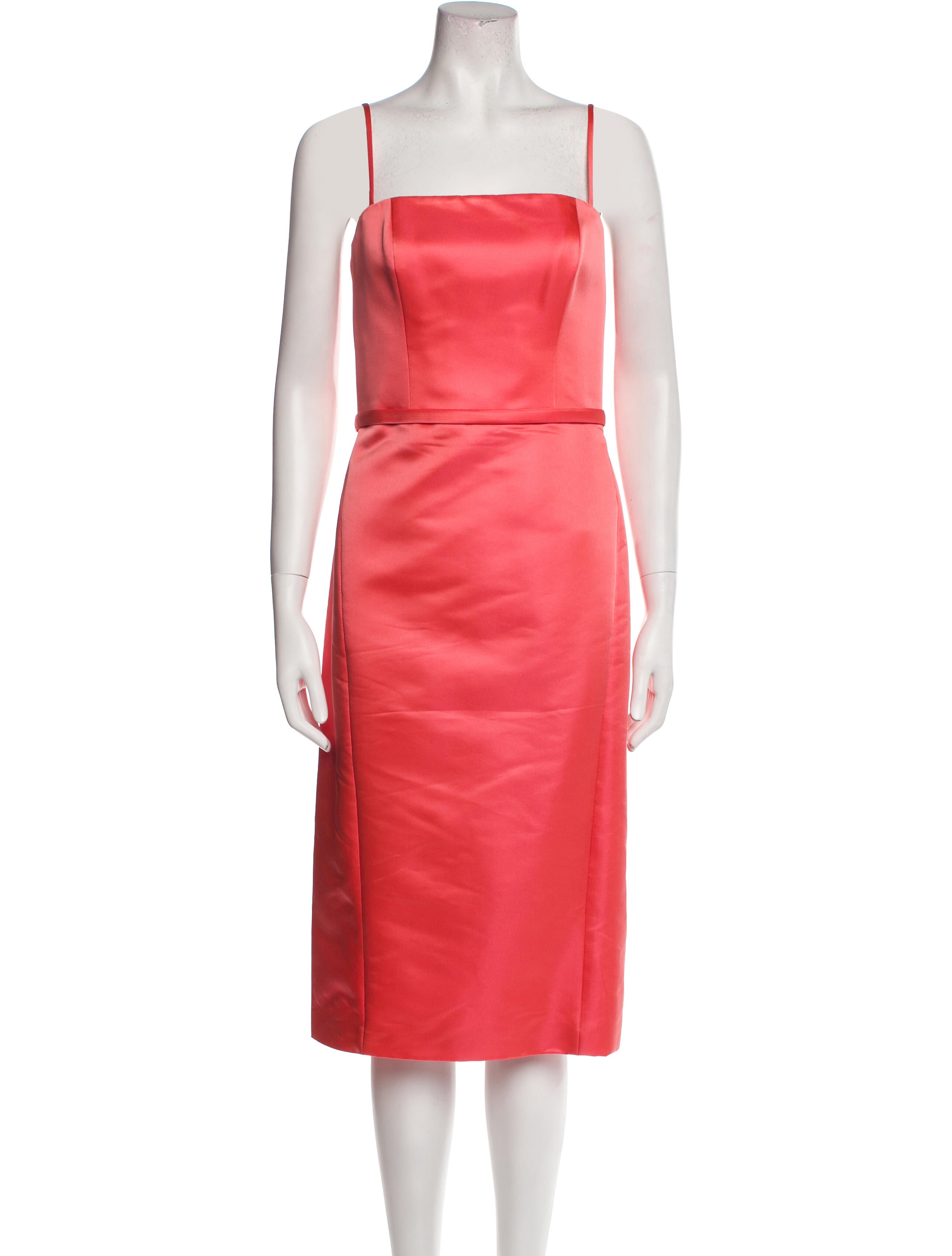 Amsale Square Neckline Midi Length Dress