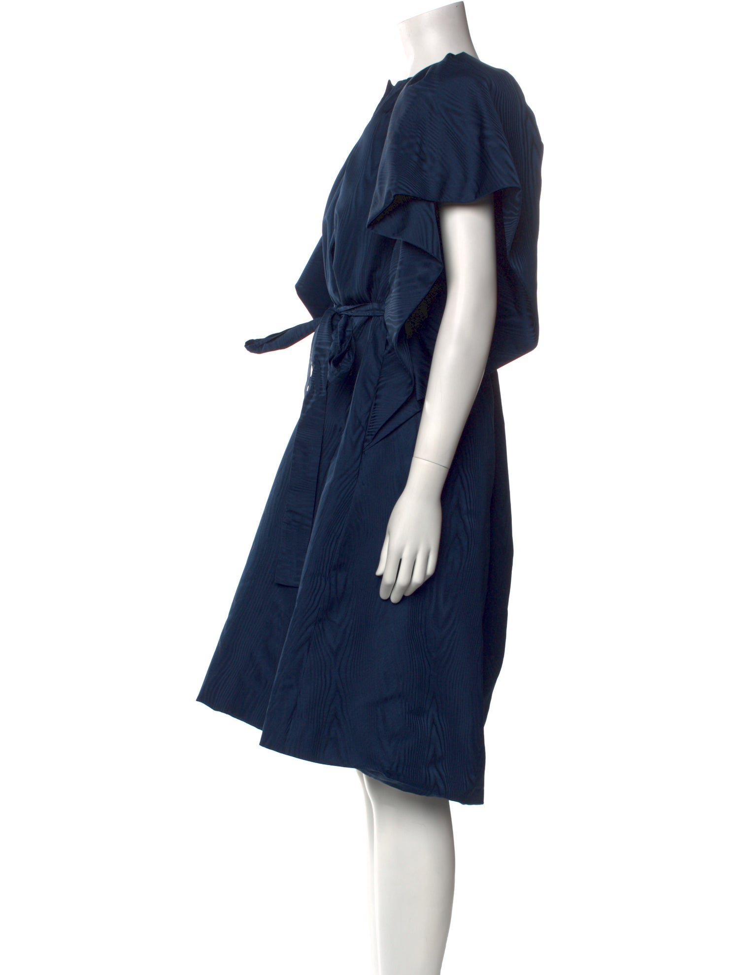 Amsale Crew Neck Midi Length Dress