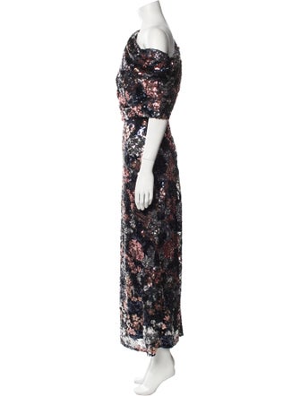 Amsale Floral Print Long Dress