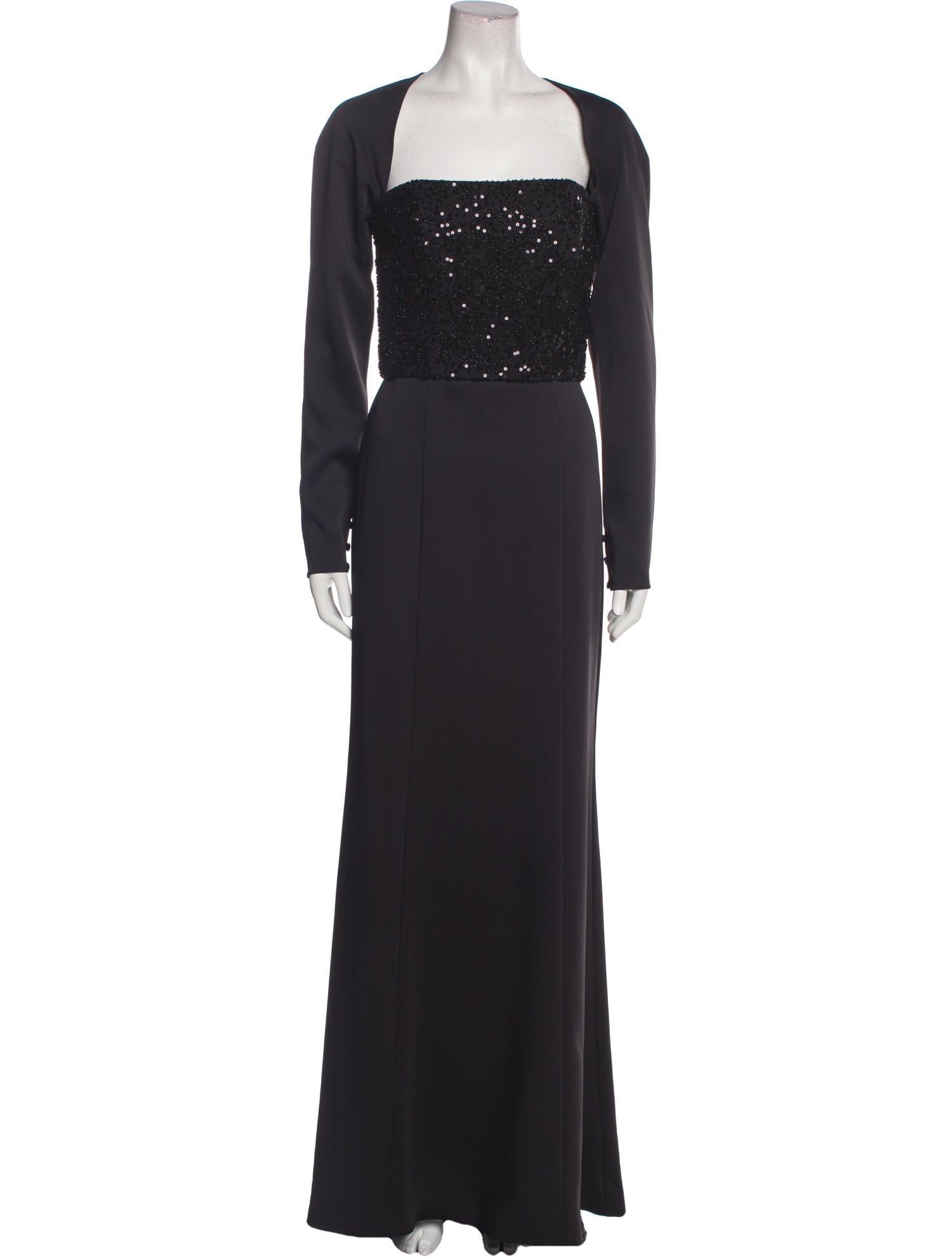 Amsale Square Neckline Long Dress