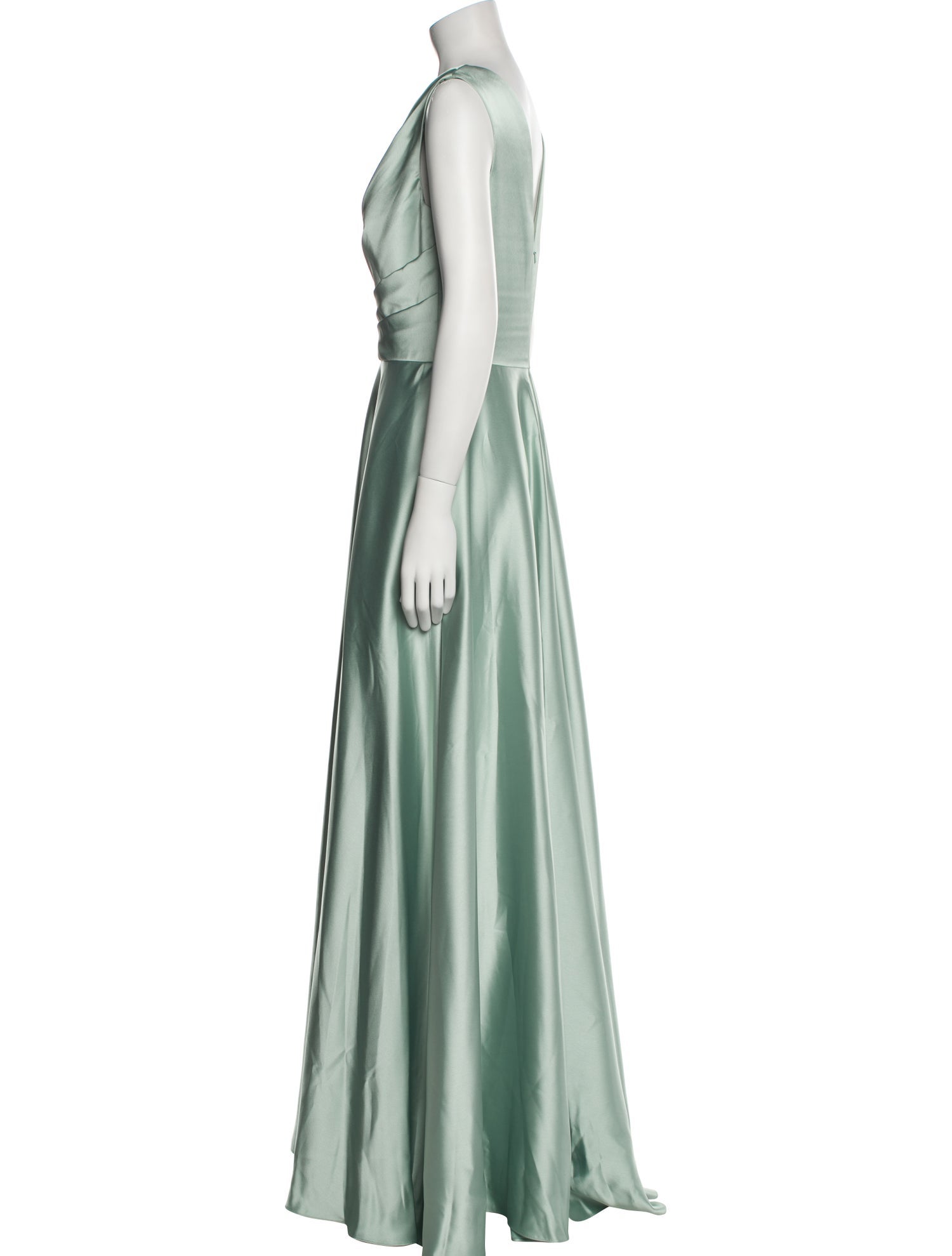 Amsale Crew Neck Long Dress