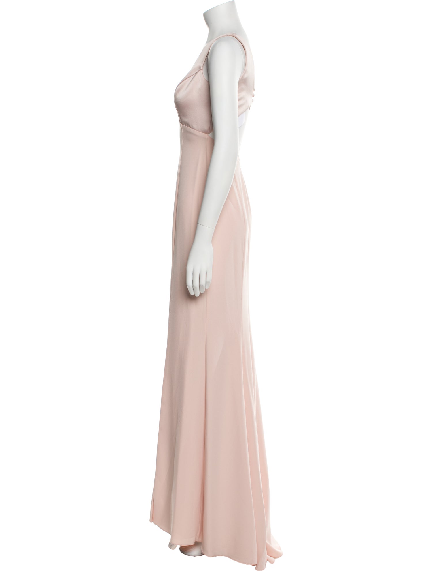 Amsale V-Neck Long Dress