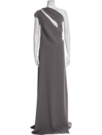 Amsale One-Shoulder Long Dress