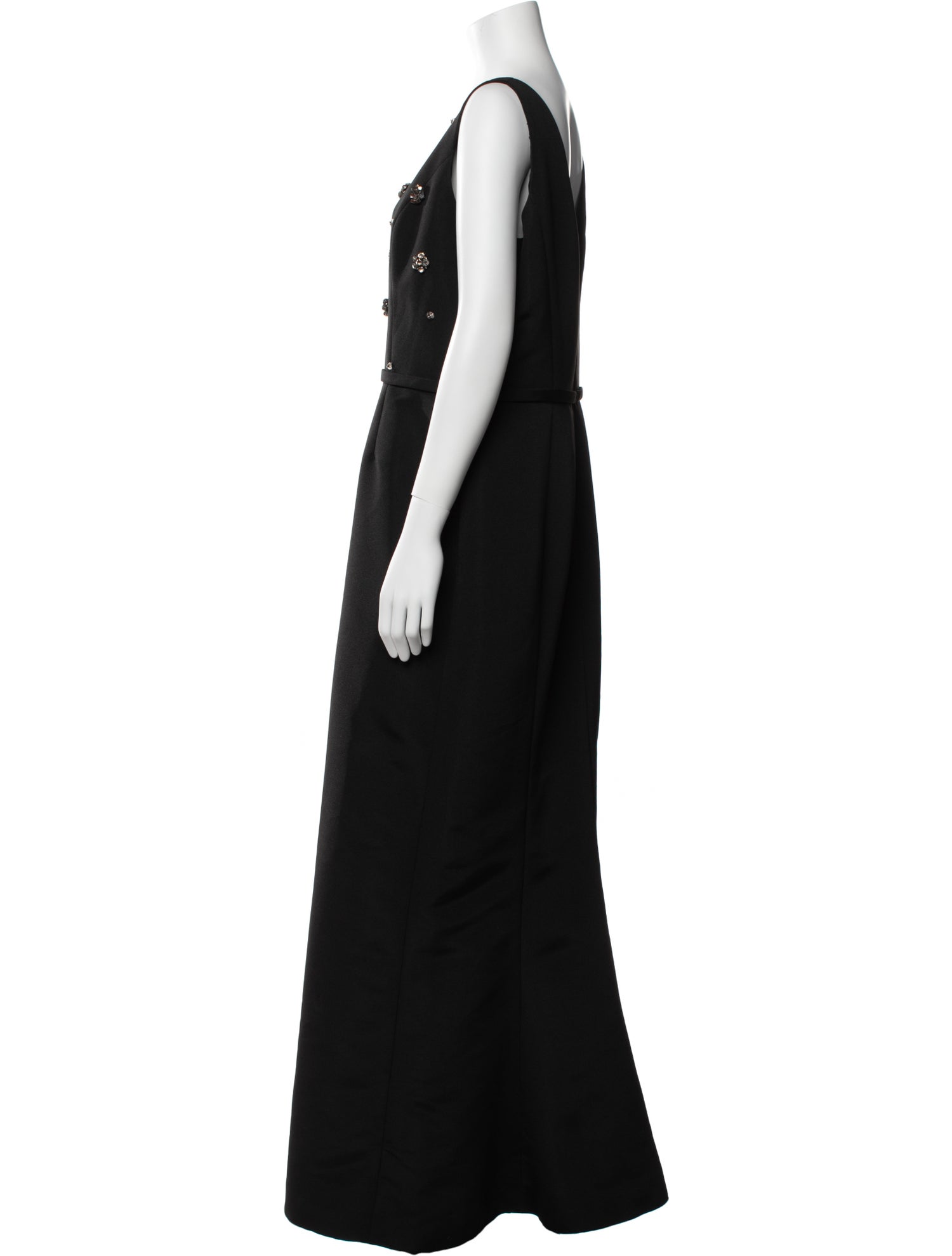 Amsale V-Neck Long Dress