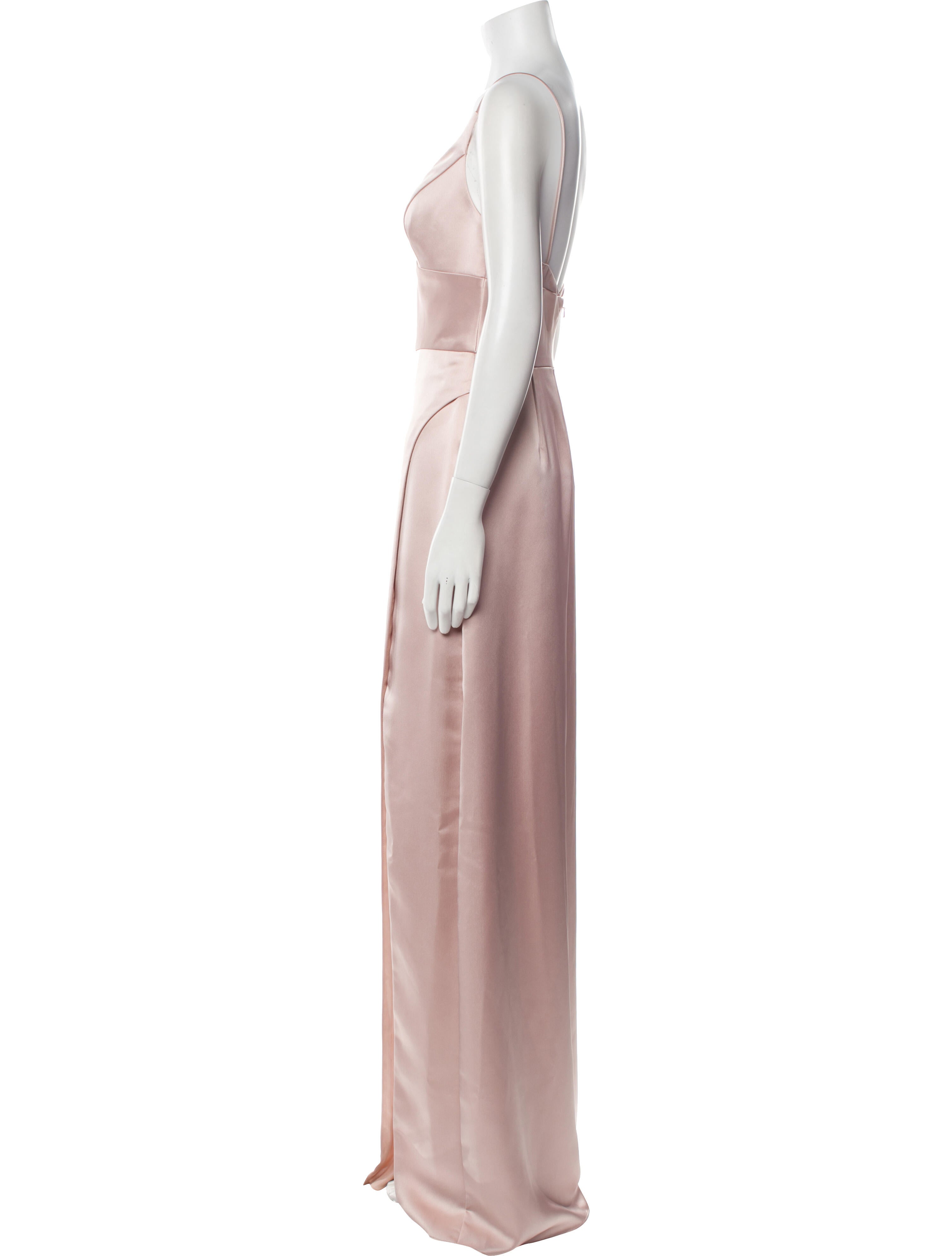 Amsale V-Neck Long Dress