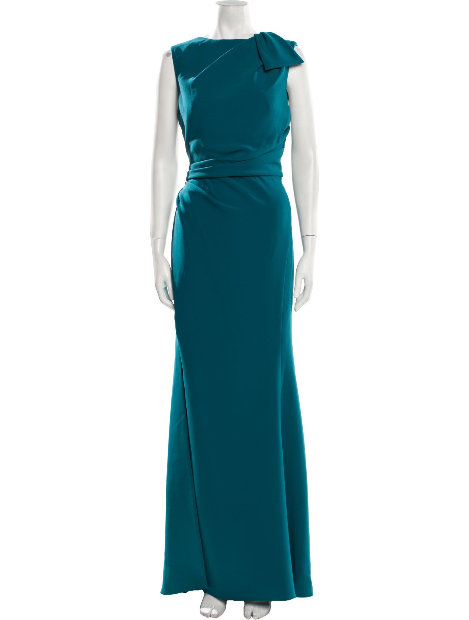 Amsale Bateau Neckline Long Dress