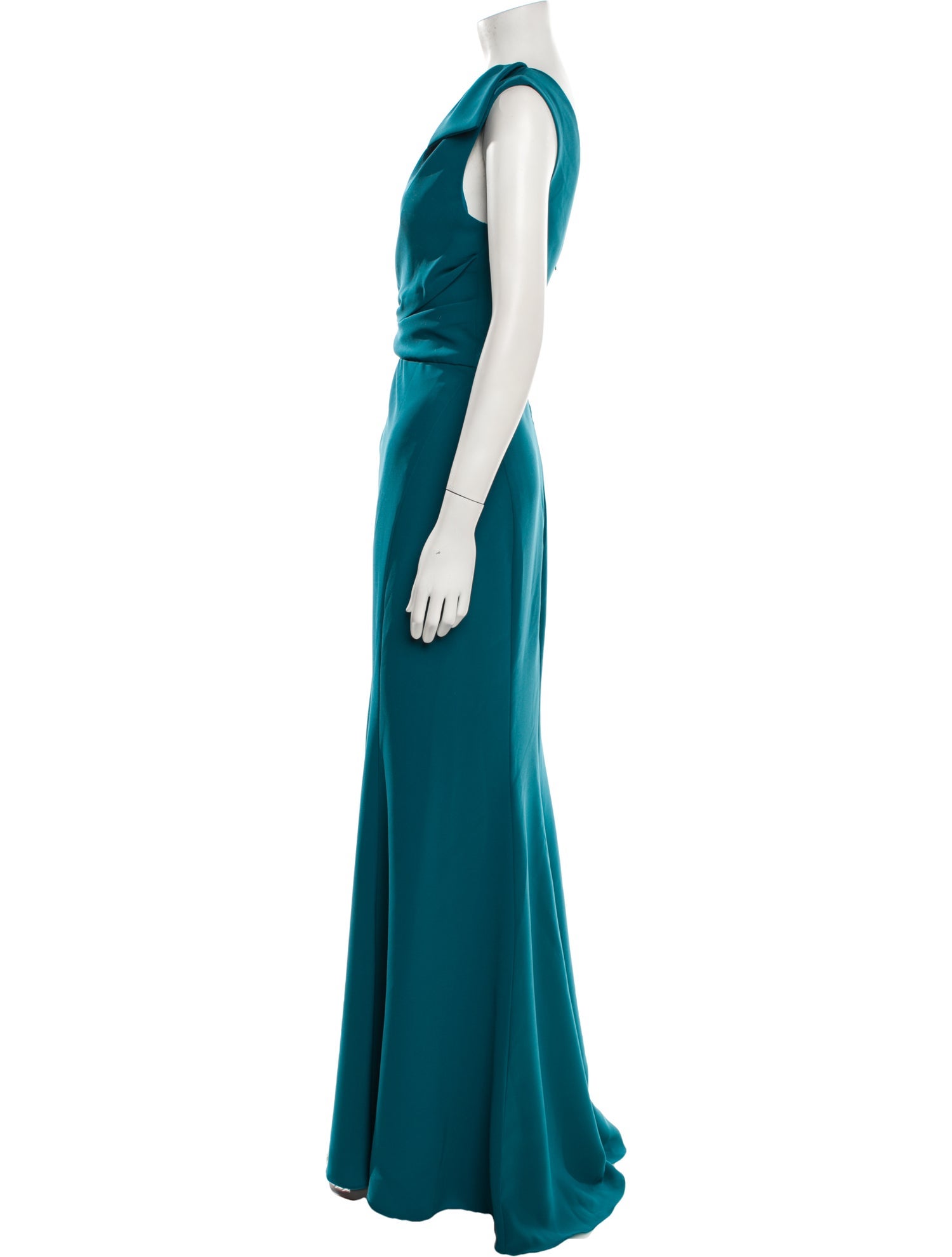 Amsale Bateau Neckline Long Dress