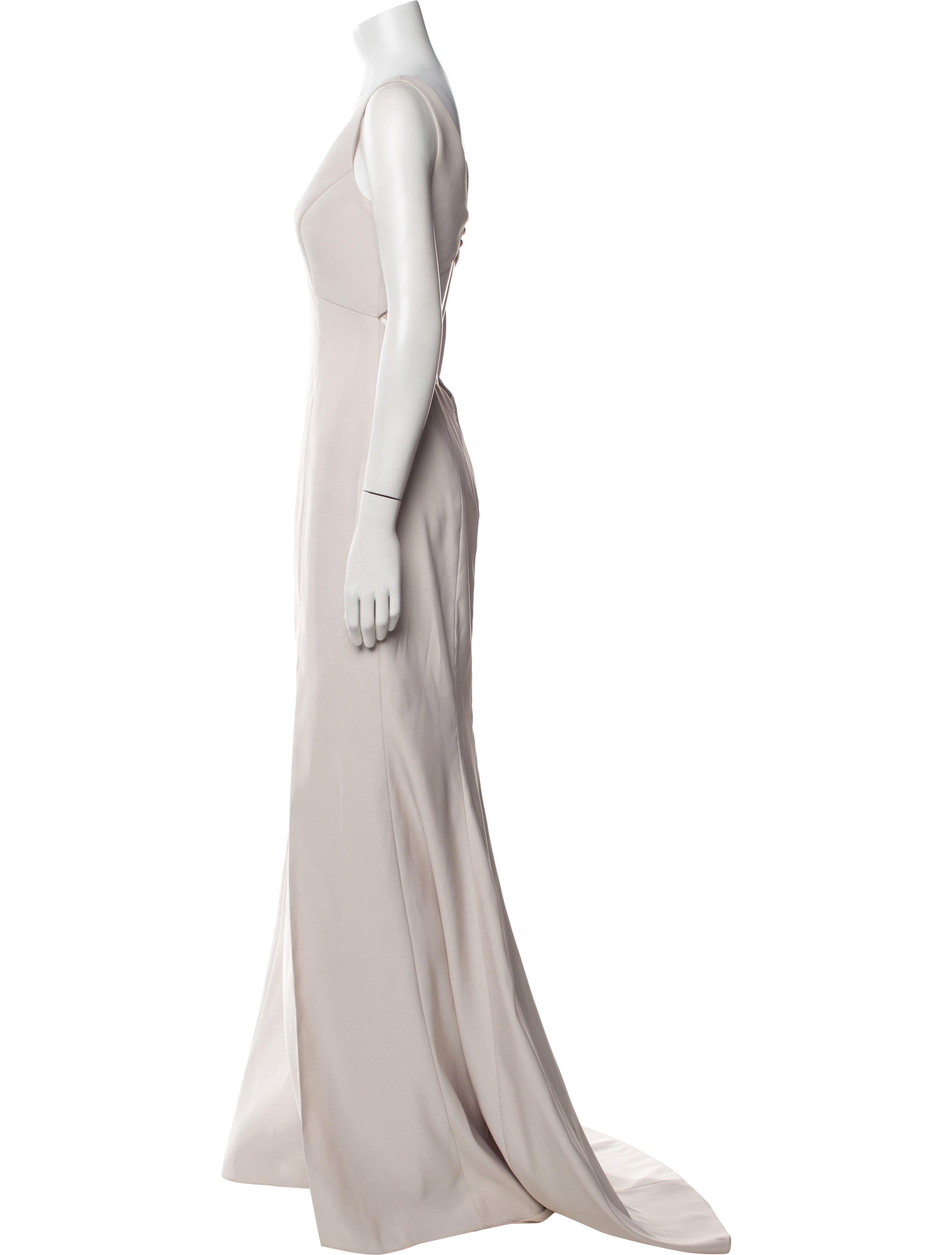 Amsale V-Neck Long Dress