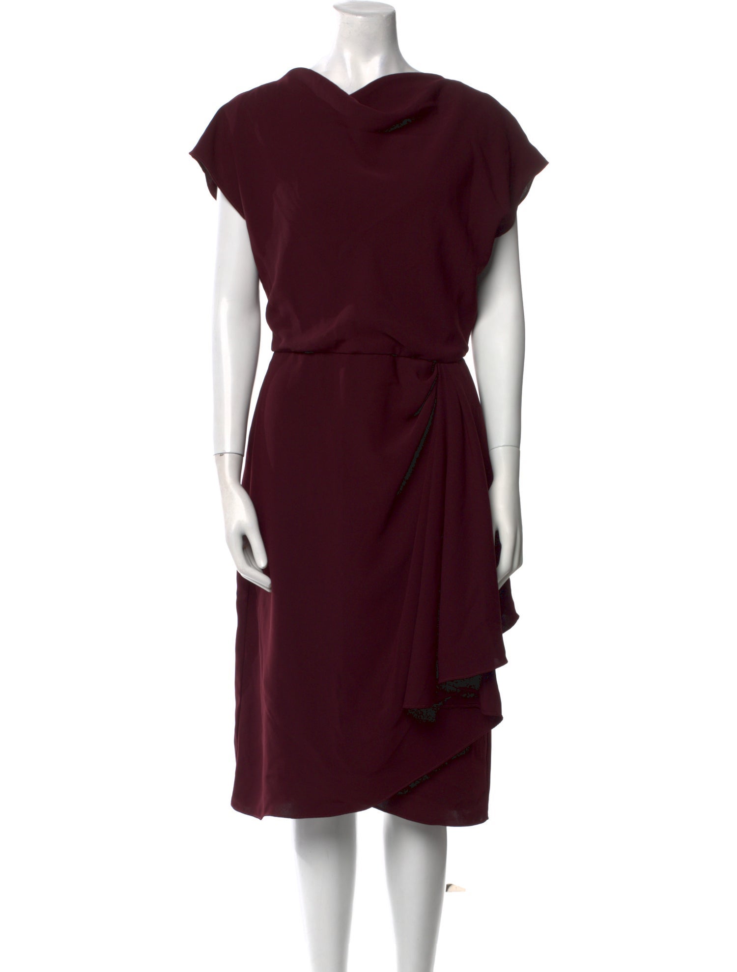 Amsale Cowl Neck Midi Length Dress