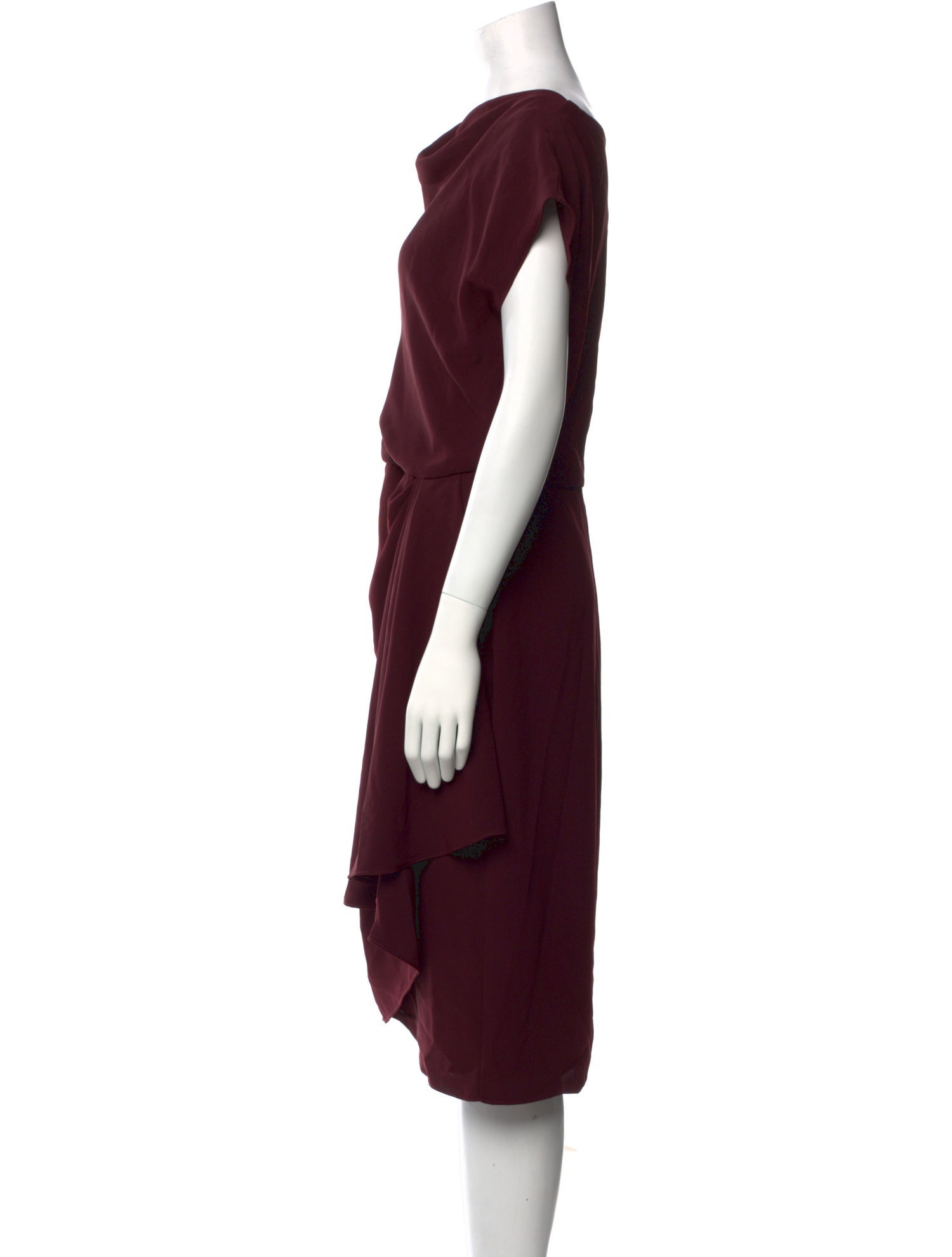 Amsale Cowl Neck Midi Length Dress