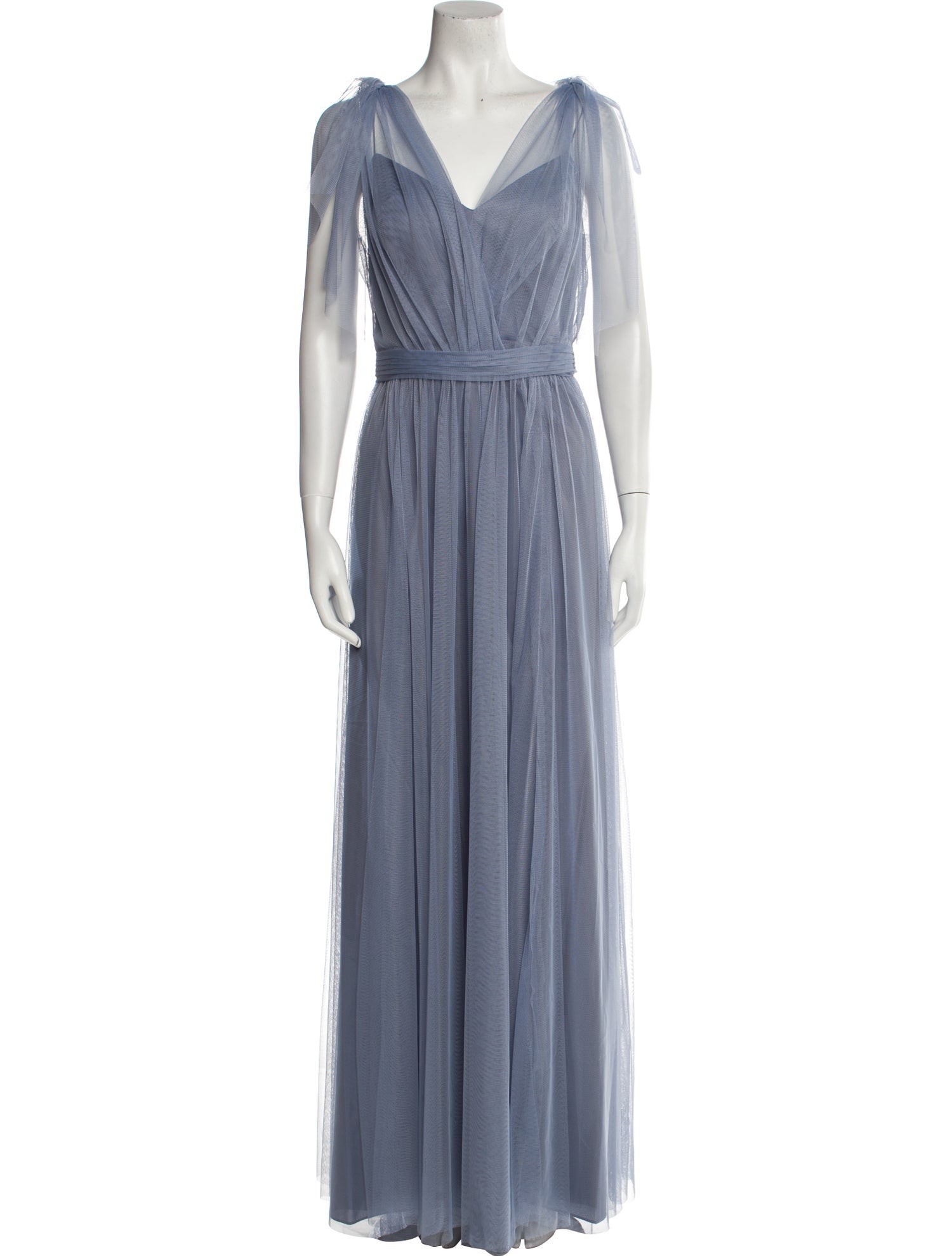 Amsale V-Neck Long Dress