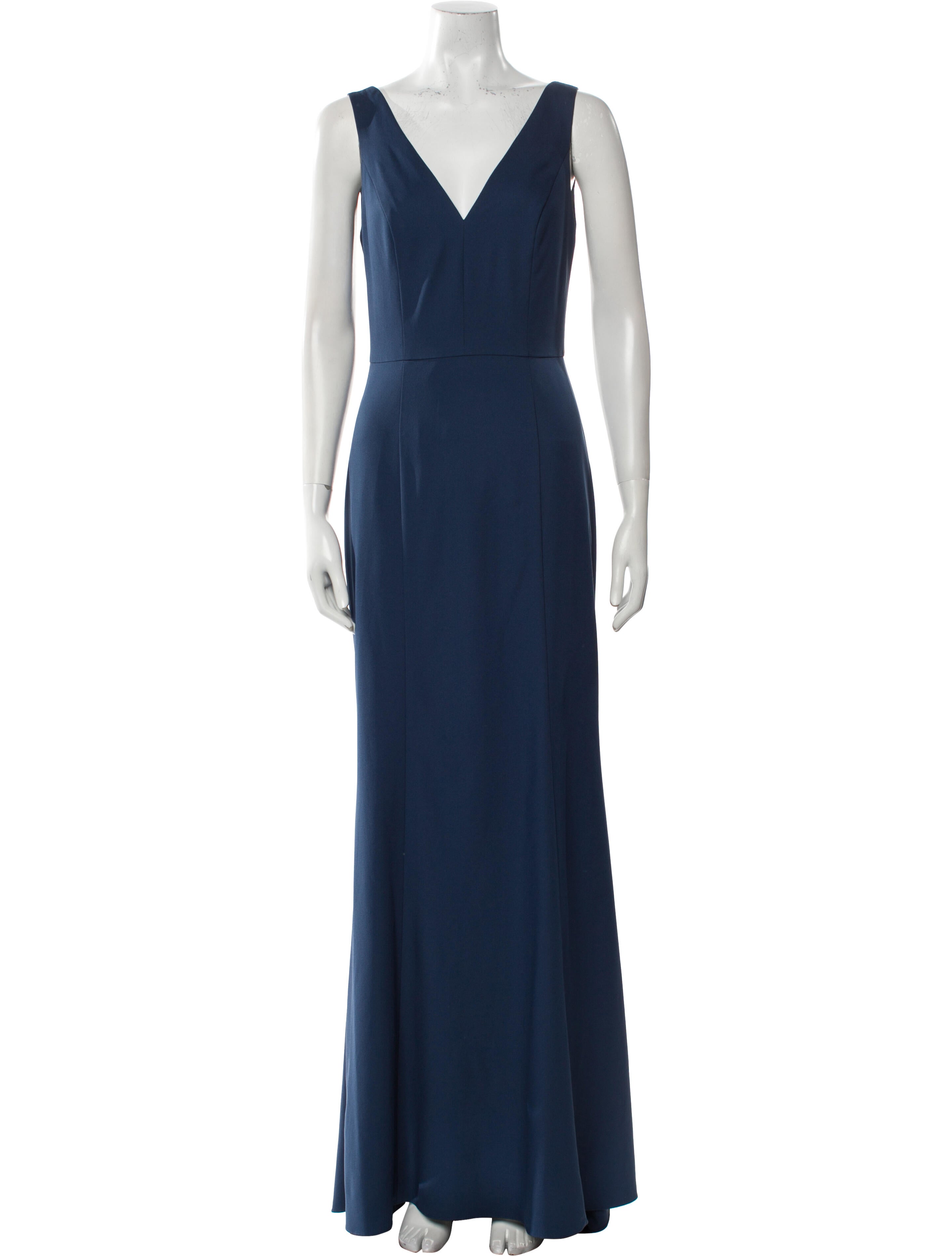 Amsale V-Neck Long Dress