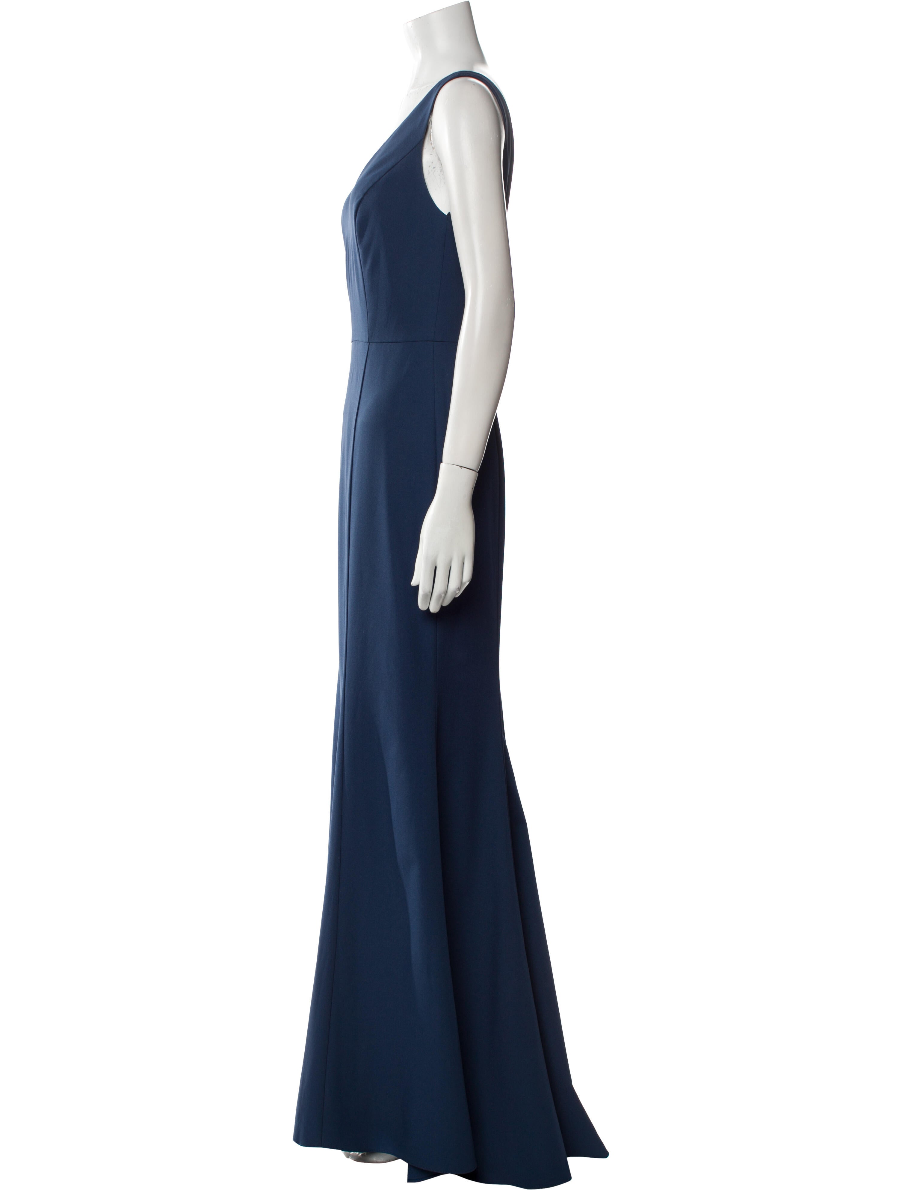 Amsale V-Neck Long Dress