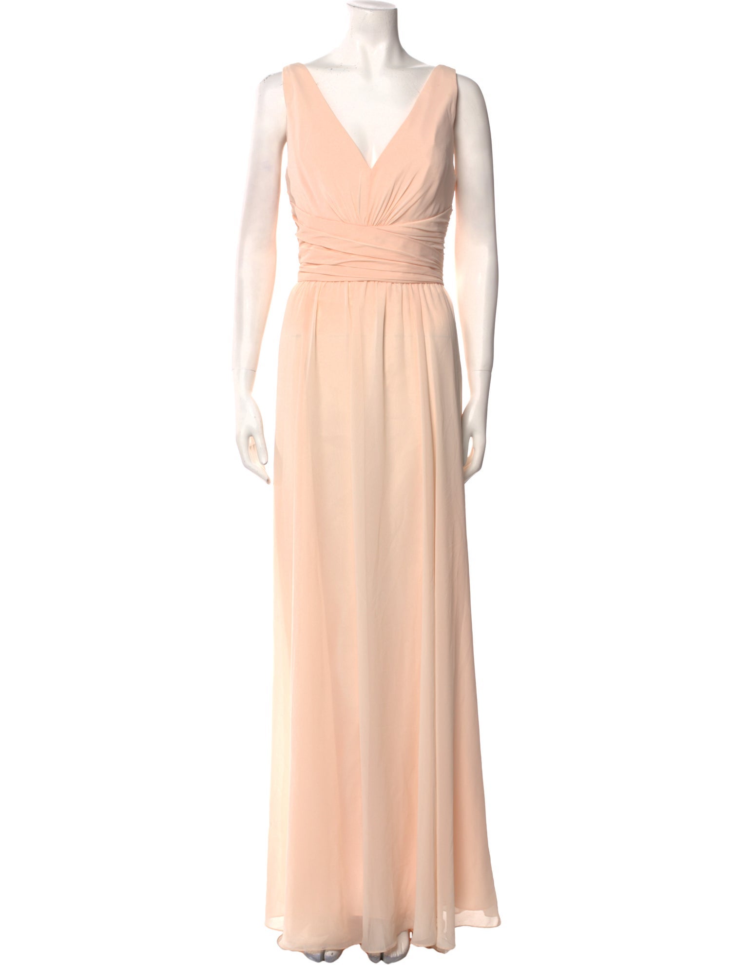 Amsale V-Neck Long Dress