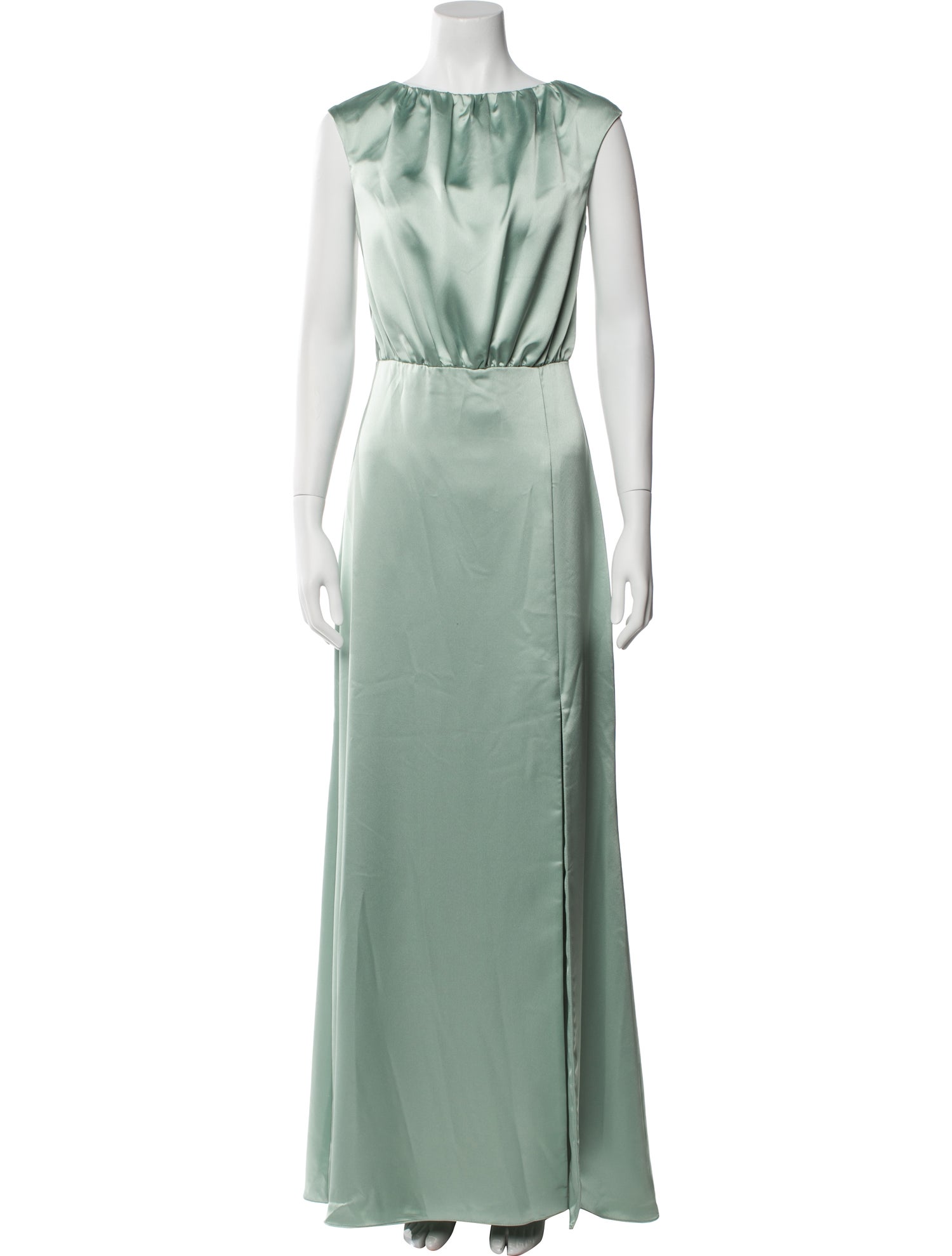 Amsale Bateau Neckline Long Dress