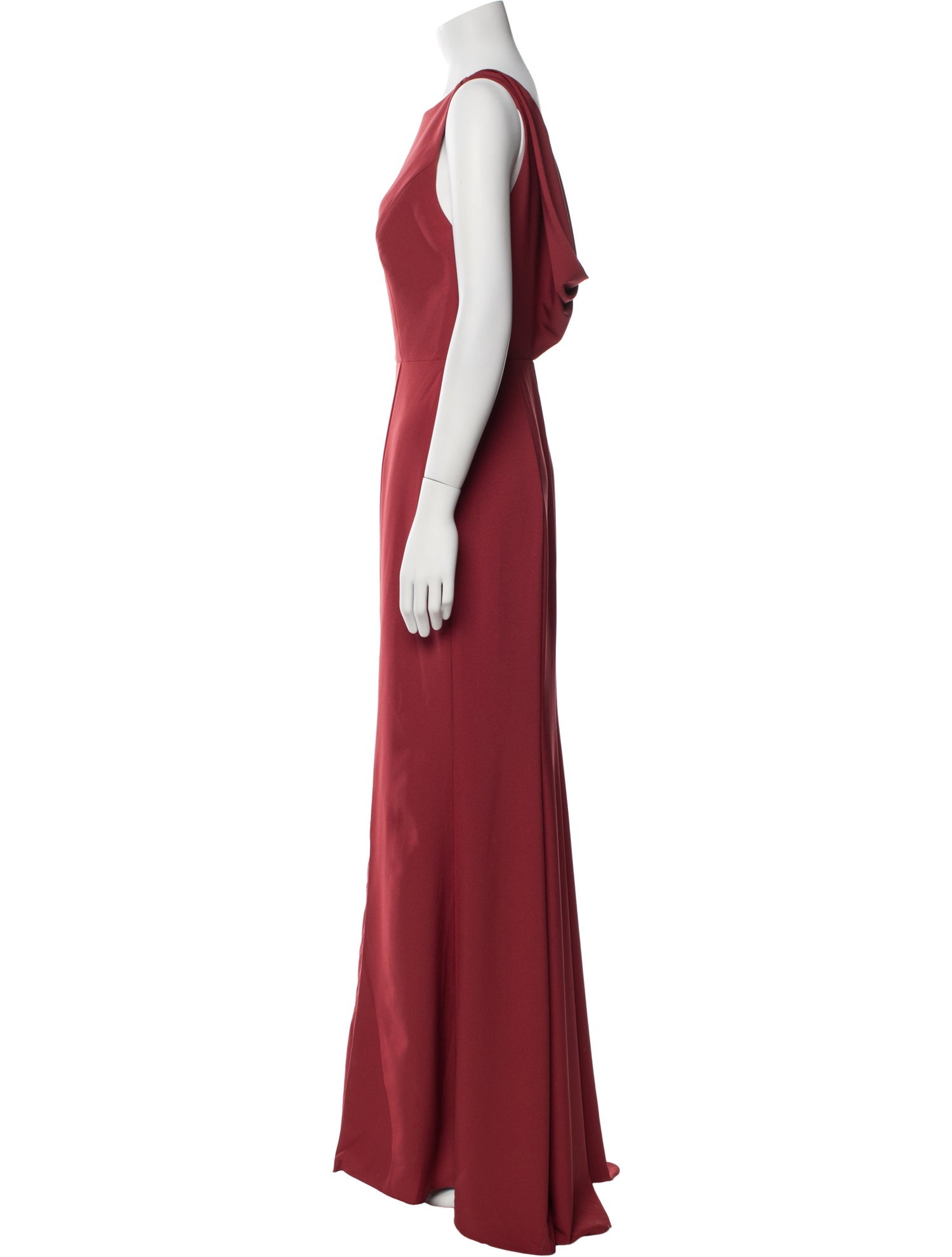 Amsale Bateau Neckline Long Dress