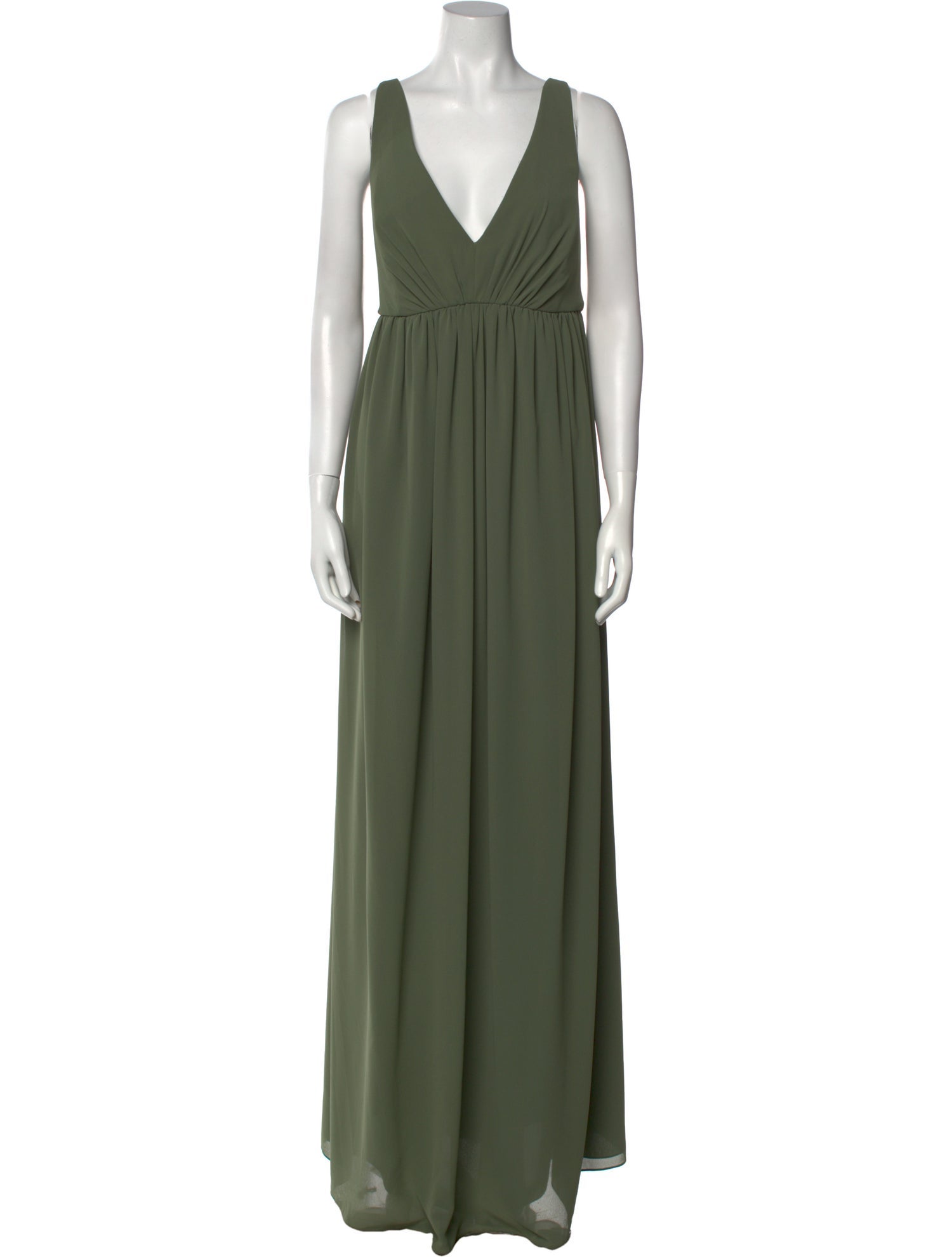 Amsale V-Neck Long Dress