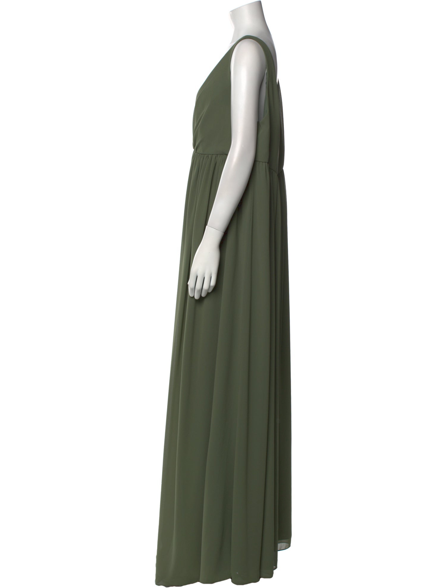 Amsale V-Neck Long Dress