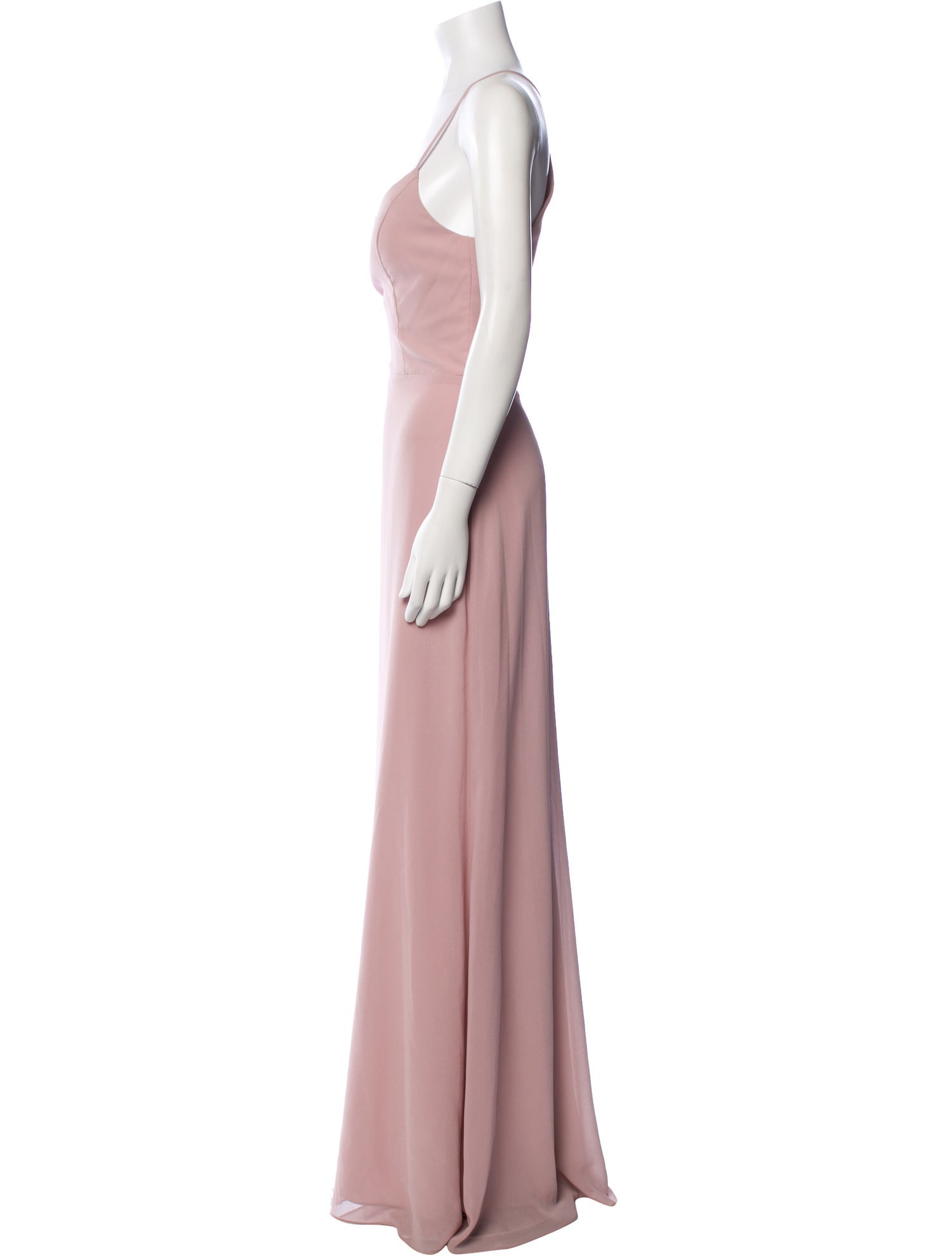 Amsale Scoop Neck Long Dress