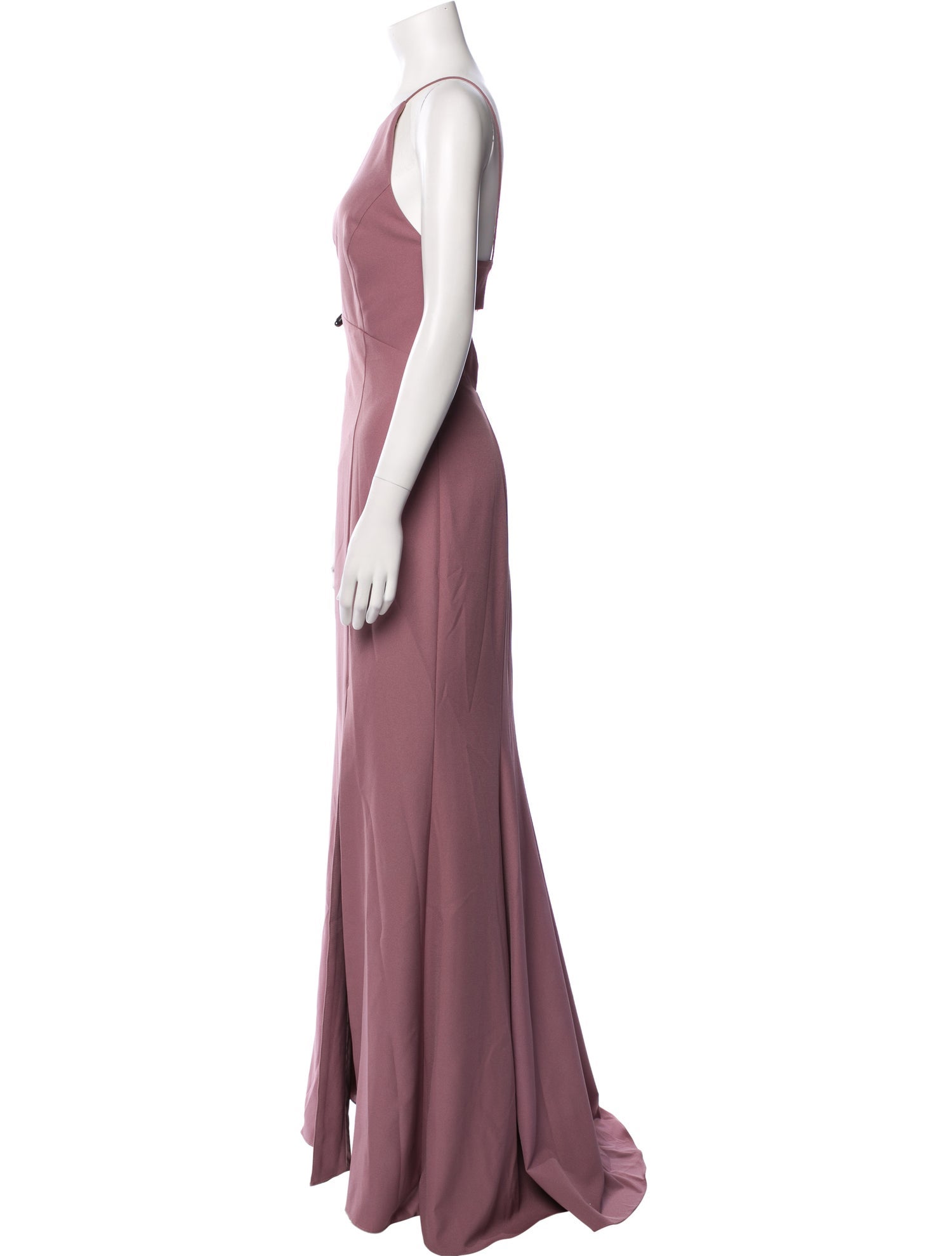 Amsale Scoop Neck Long Dress