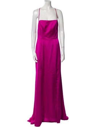 Amsale Square Neckline Long Dress