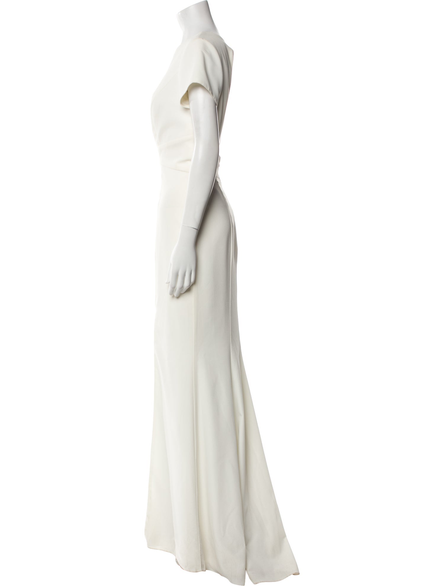 Amsale Crew Neck Long Dress