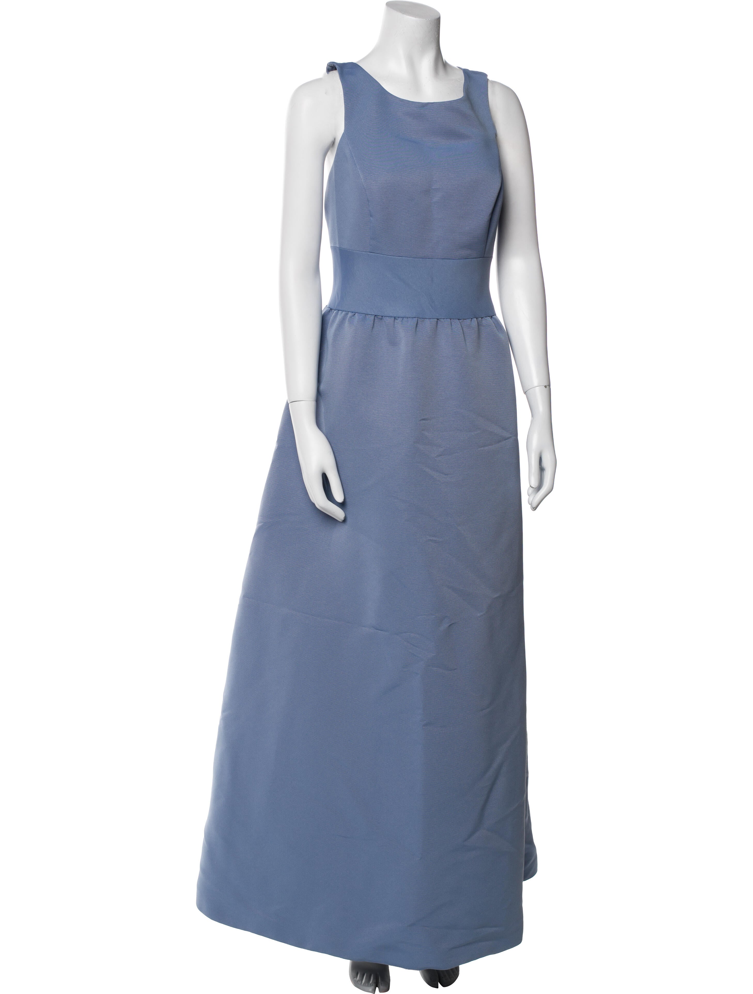 Amsale Scoop Neck Long Dress