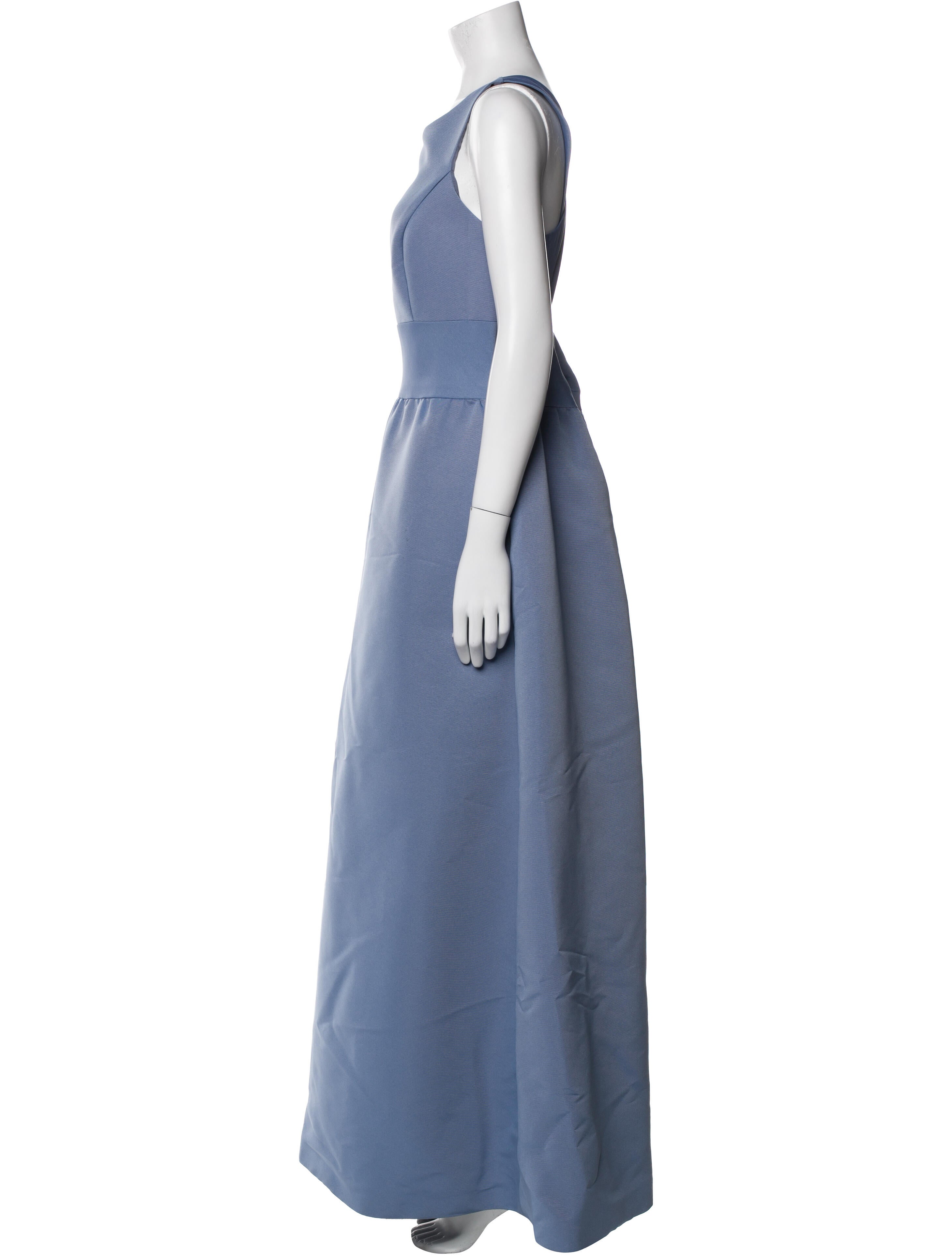 Amsale Scoop Neck Long Dress