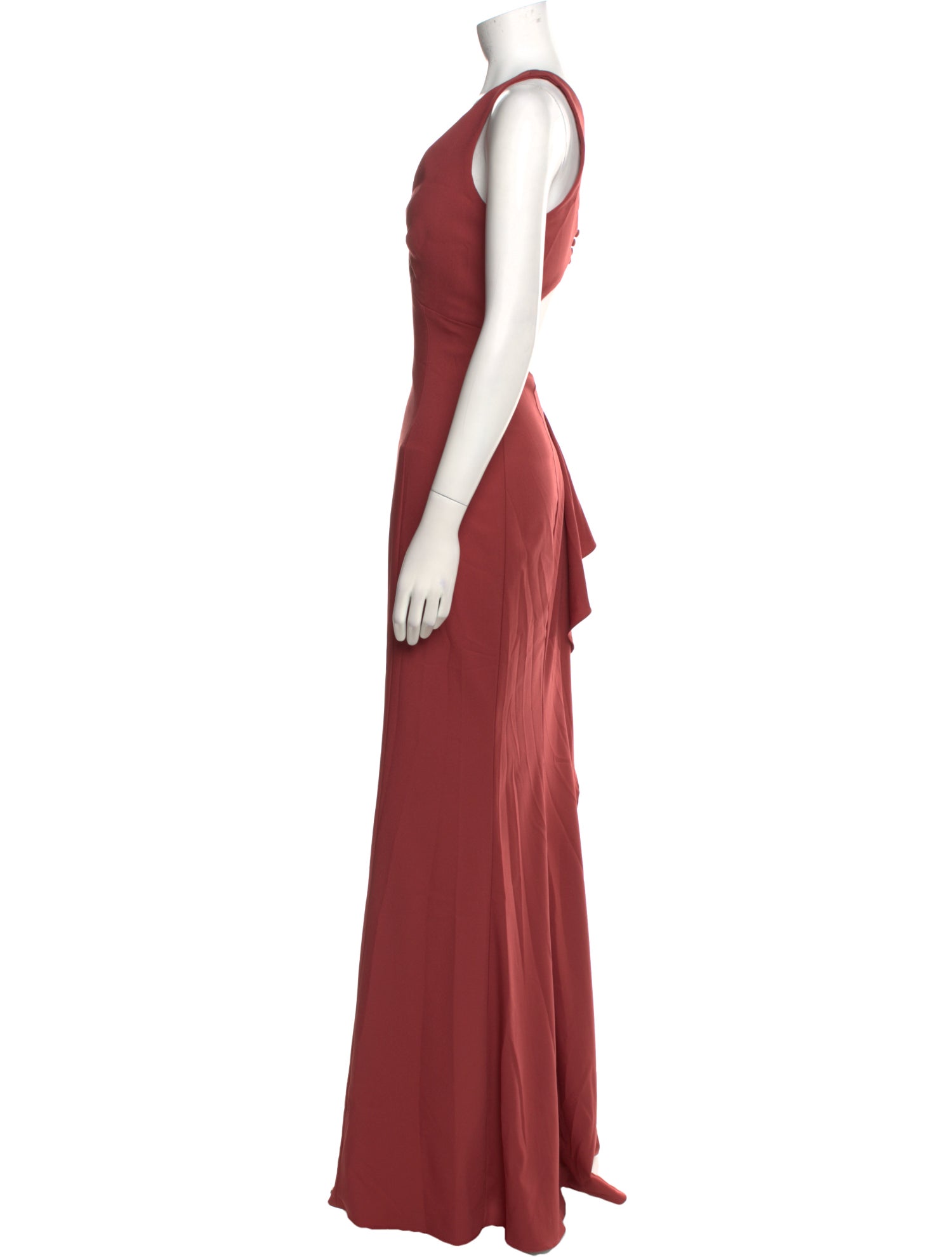 Amsale V-Neck Long Dress