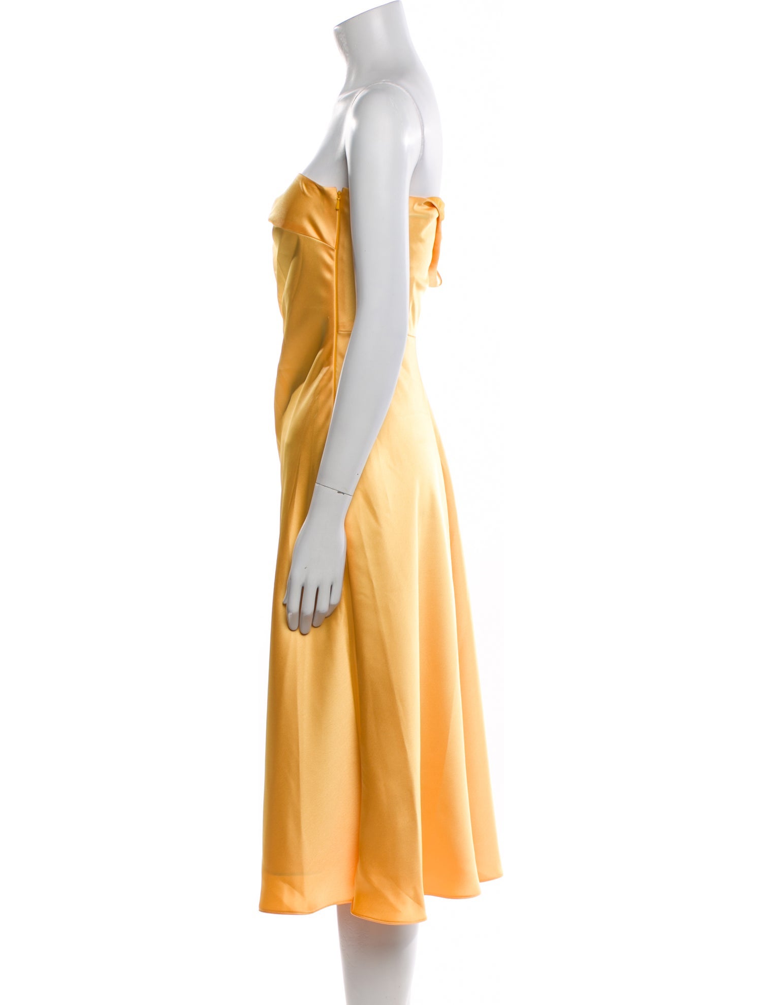 Amsale One-Shoulder Midi Length Dress - Yellow Dresses, Clothing -  WAMSA24041 | The RealReal