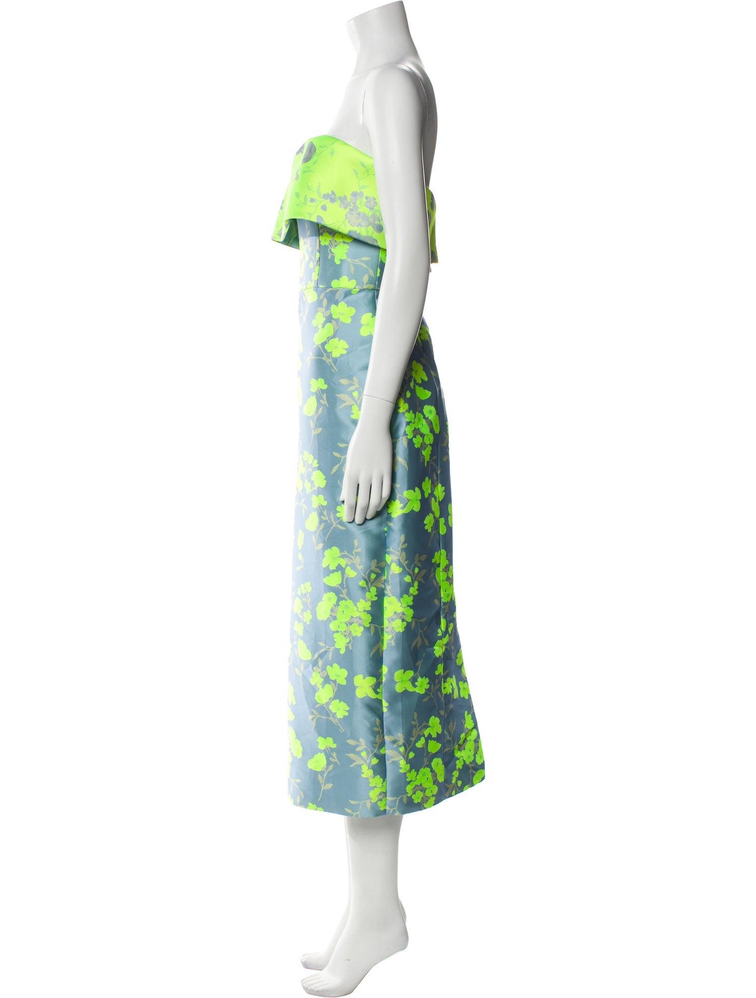 Amsale Floral Print Midi Length Dress w/ Tags