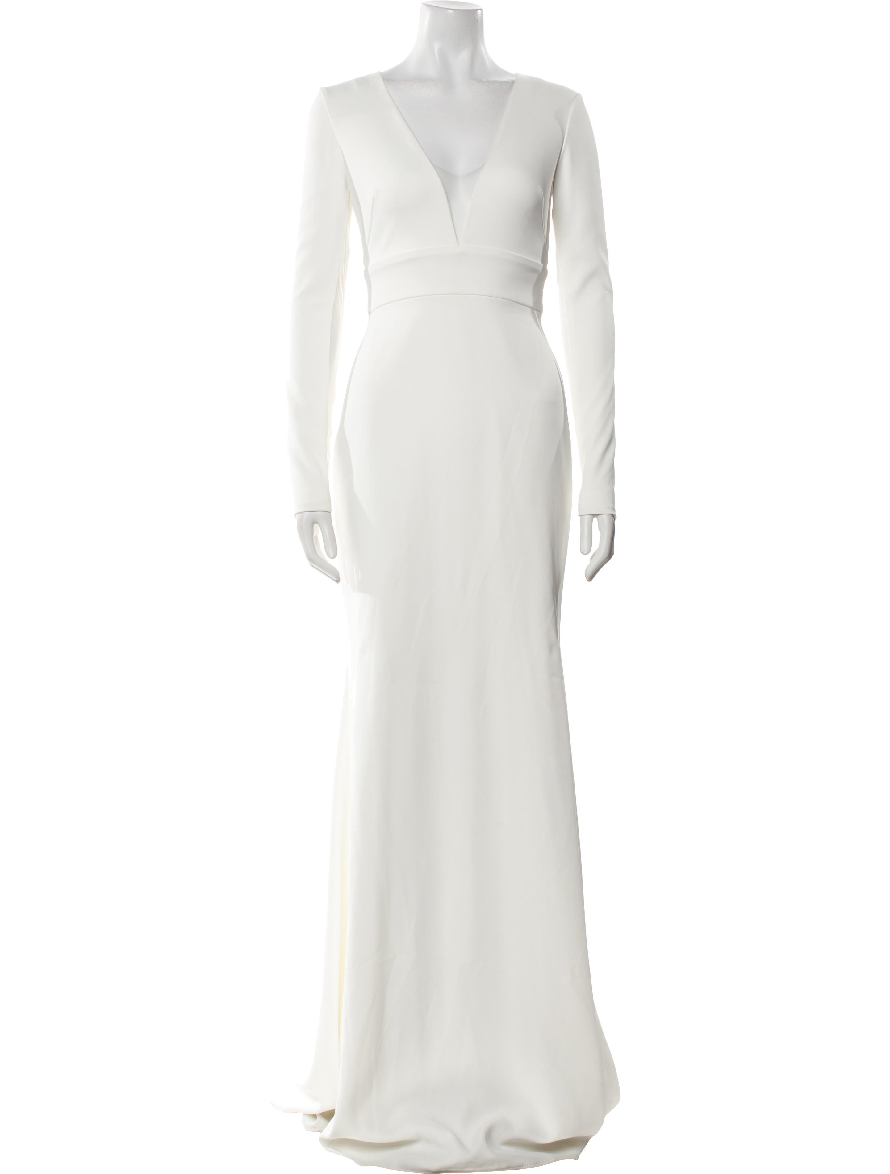 Amsale V-Neck Long Dress